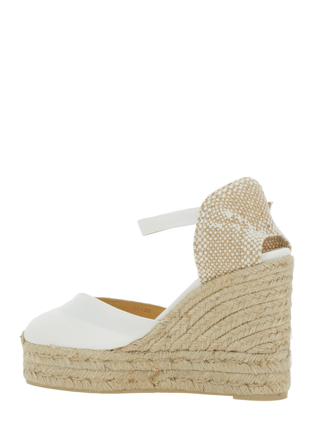 CASTAñER CHIARITA CLOSED TOE ESPADRILLES IN WHITE AND BEIGE CANVAS WOMAN