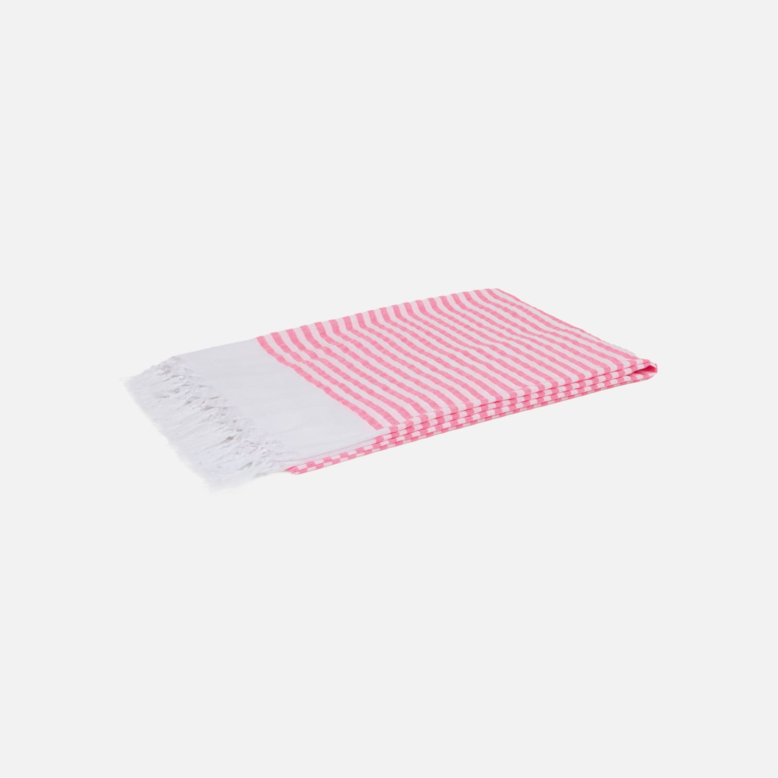 Shop Mc2 Saint Barth Fluo Pink Striped Ultralight Cotton Towel