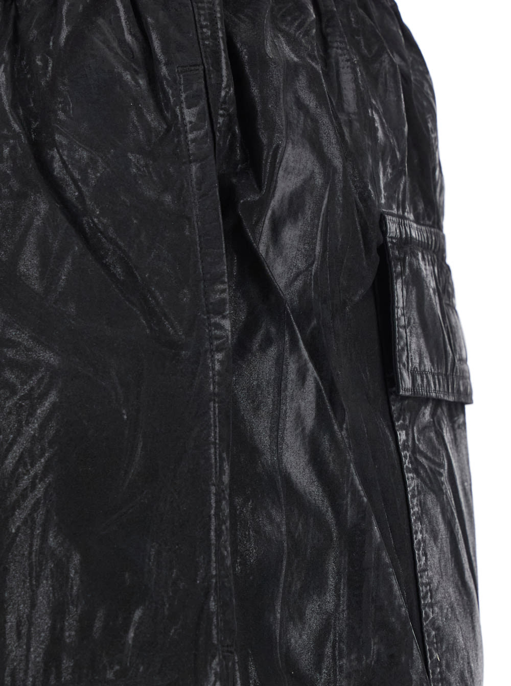 DRKSHDW DRAWSTRING PODS BLACK PANTS WITH DROP CROTCH AND ELASTIC DRAWSTRING WAIST IN COTTON MAN