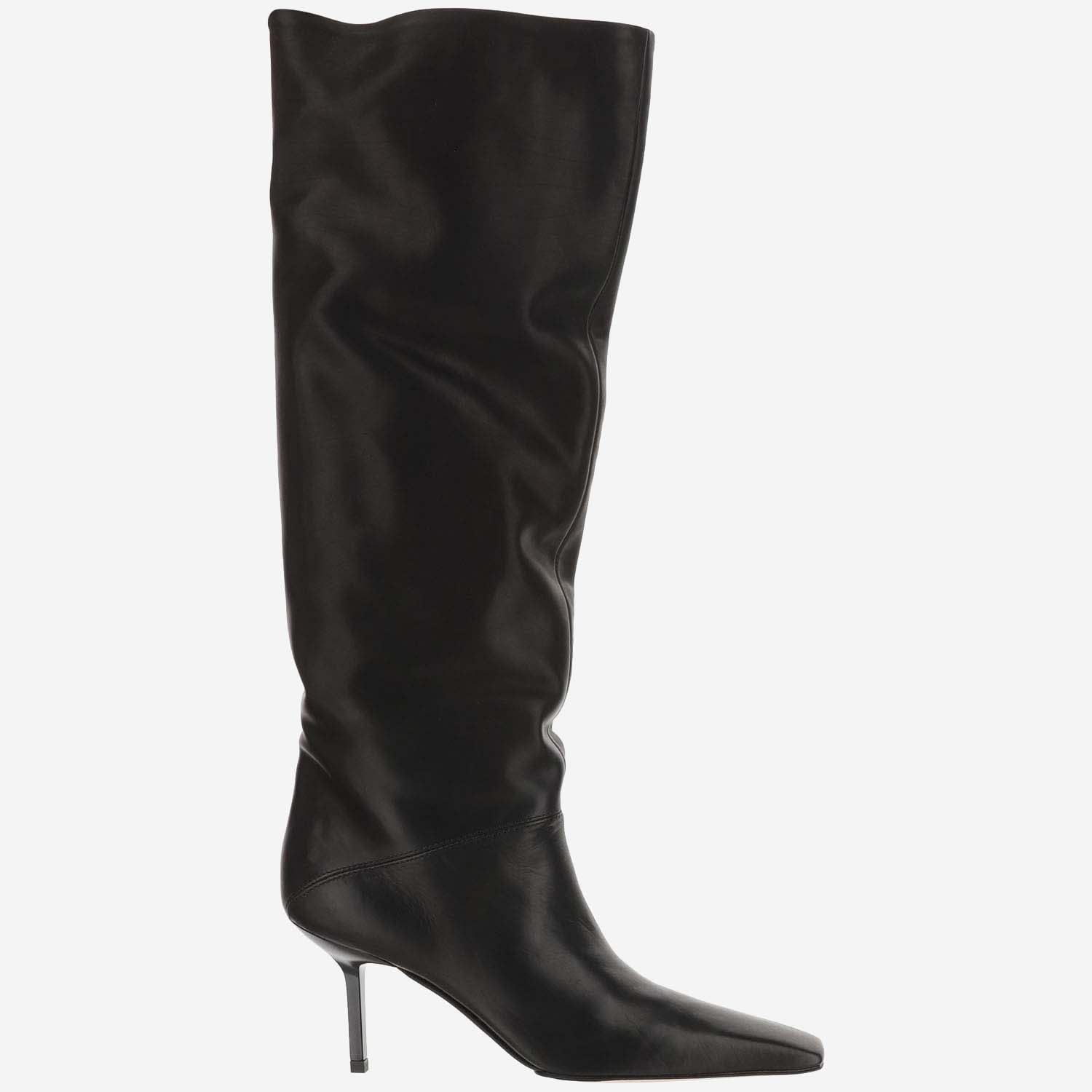 Shop Armarium Orsola Leather High Boots In Black