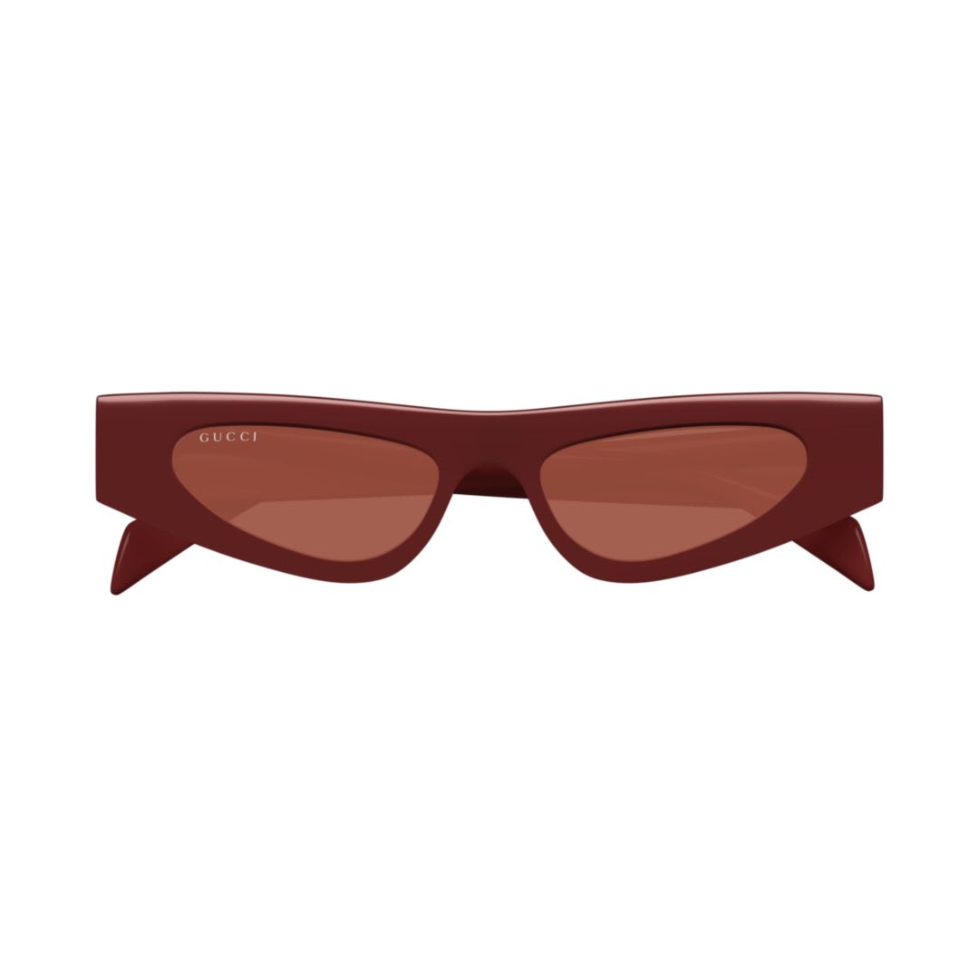 Gucci Cat-eye Rectangle Sunglasses In Burgundy-burgundy-brown
