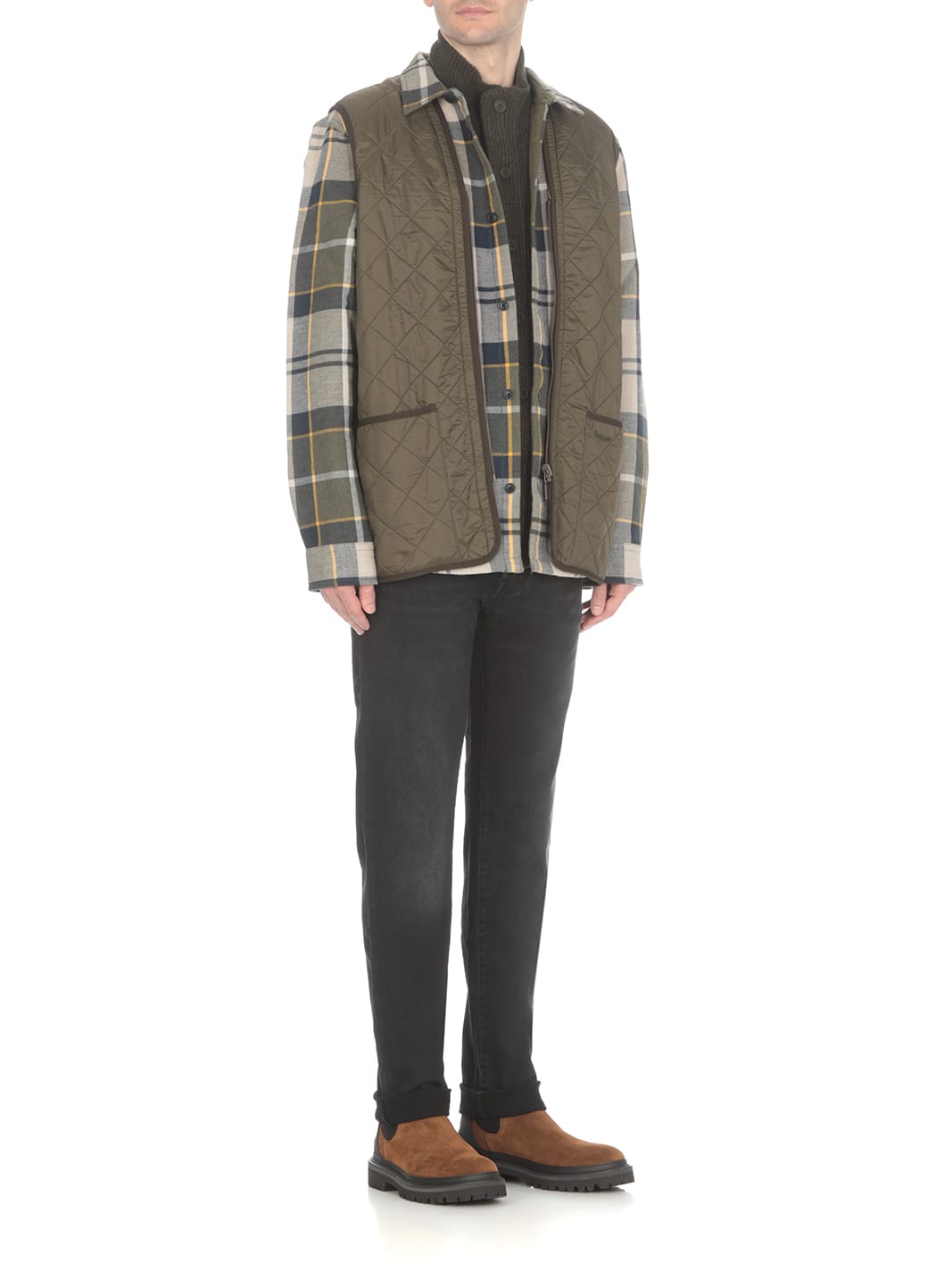 Barbour Sleevelees Quilted Jacket Polarquilt Waist In Green