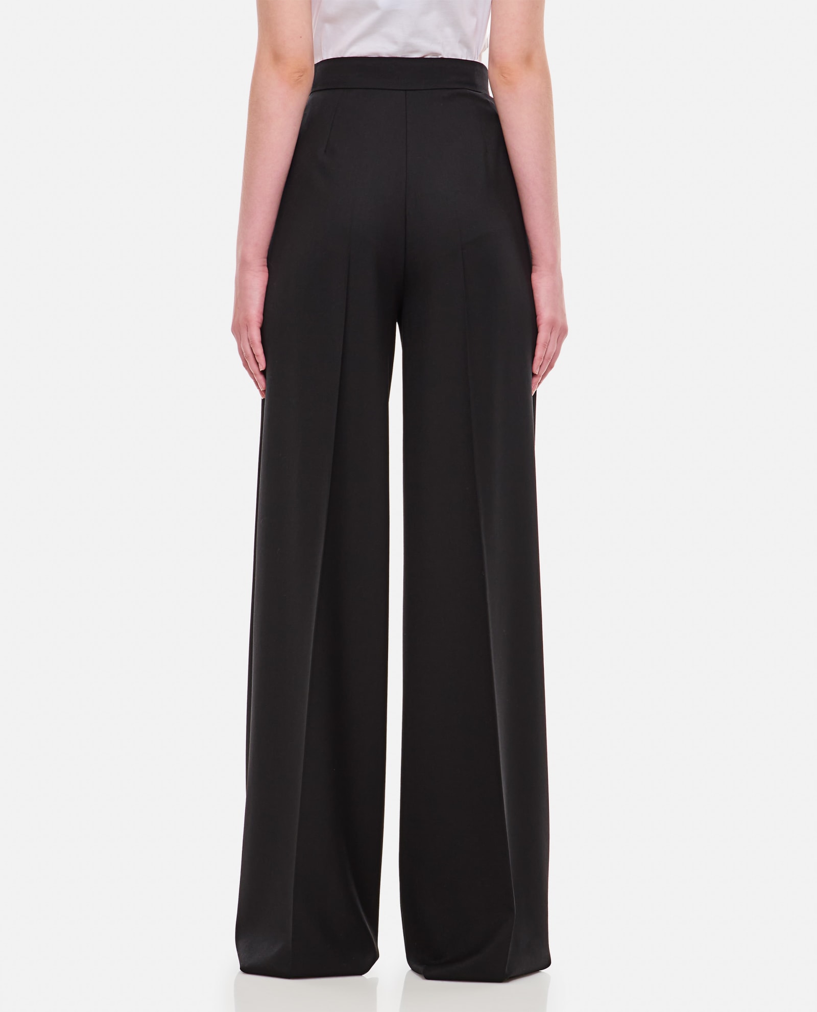 Shop Max Mara Senna Wide Leg Pants In Black