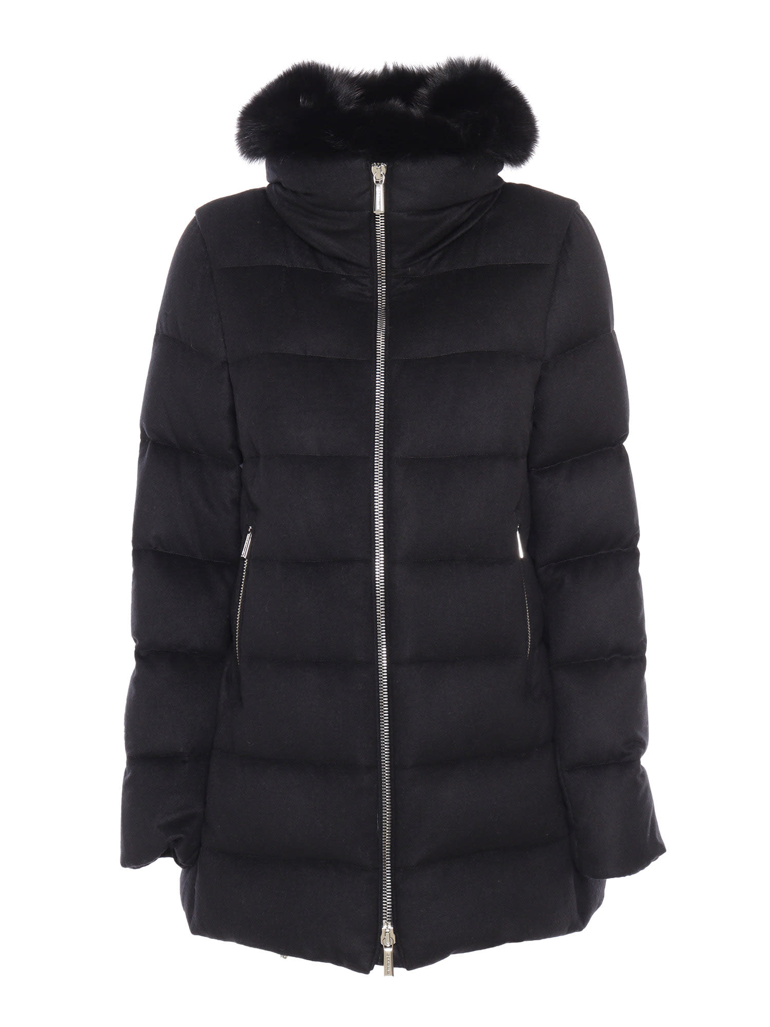 Shop Moorer Dorado-fur-ls9 Jacket In Black