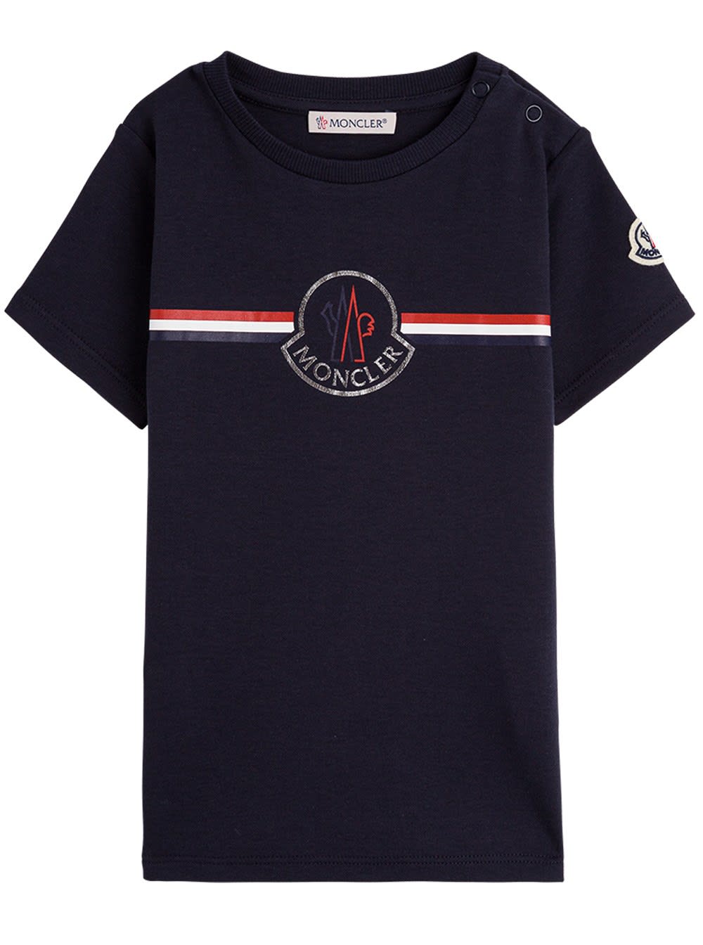 MONCLER JERSEY T-SHIRT WITH FRONT LOGO PRINT,8C71700 8392E742