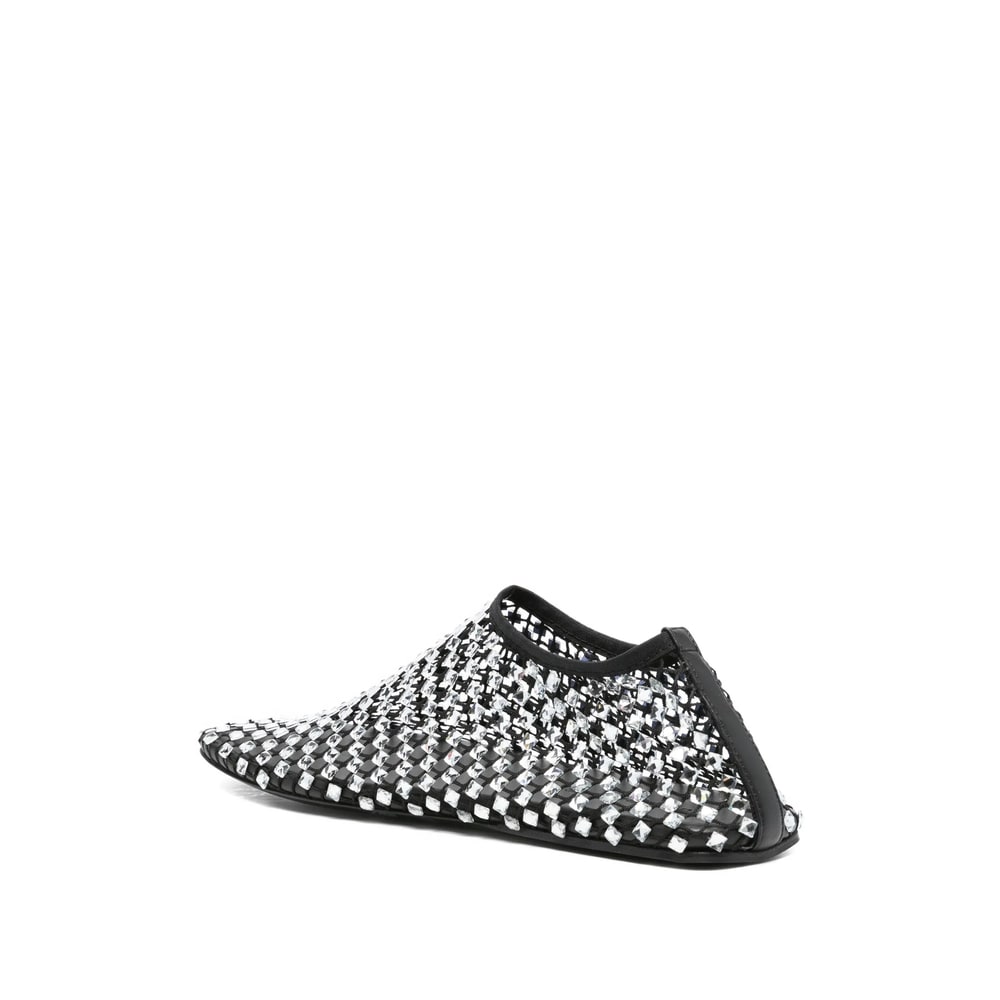 Christopher Esber Minette Bezeled Mesh Ballet Flats In Black Nylon In Black
