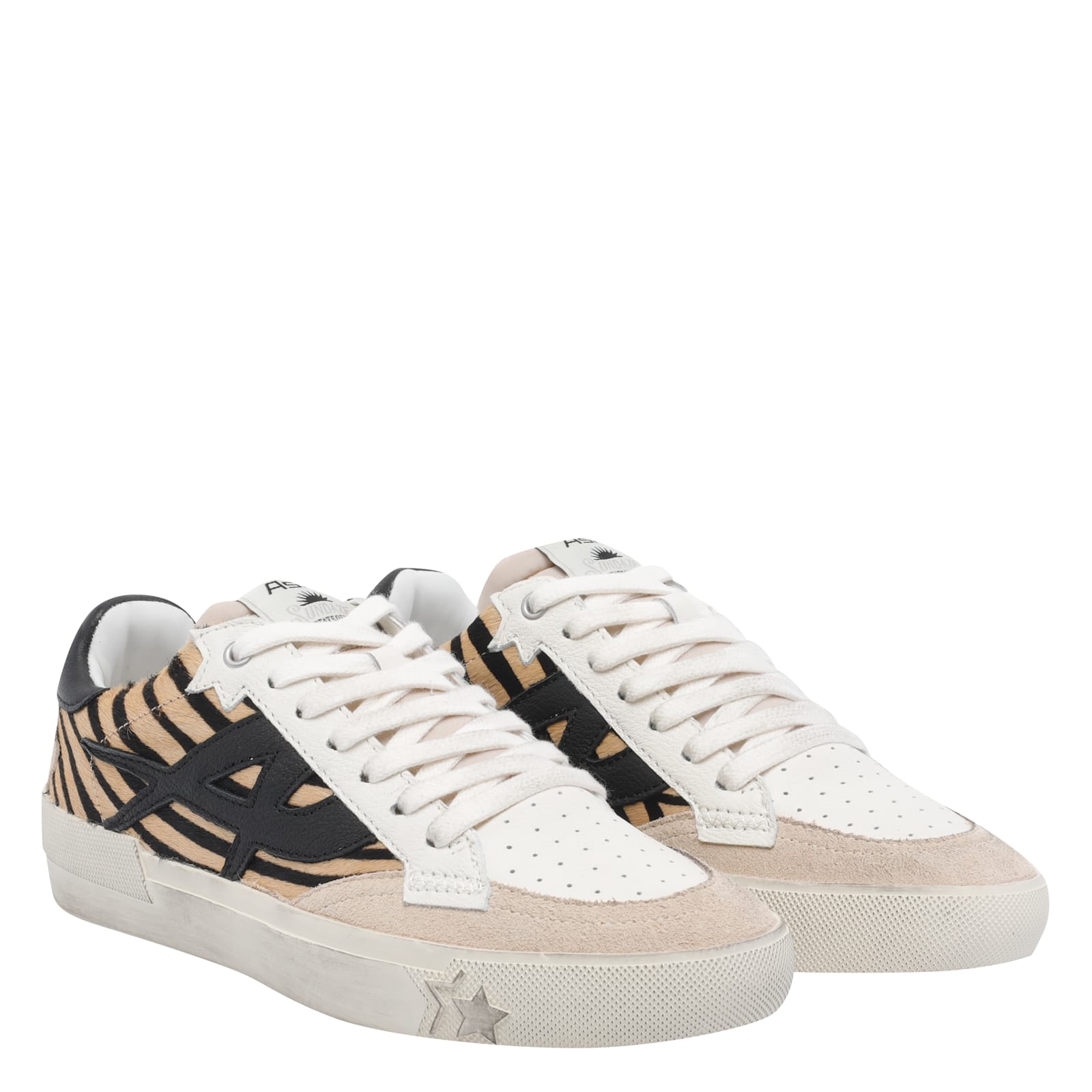 Ash Contemporary Low Top Sneakers With Contrast Panels In Black