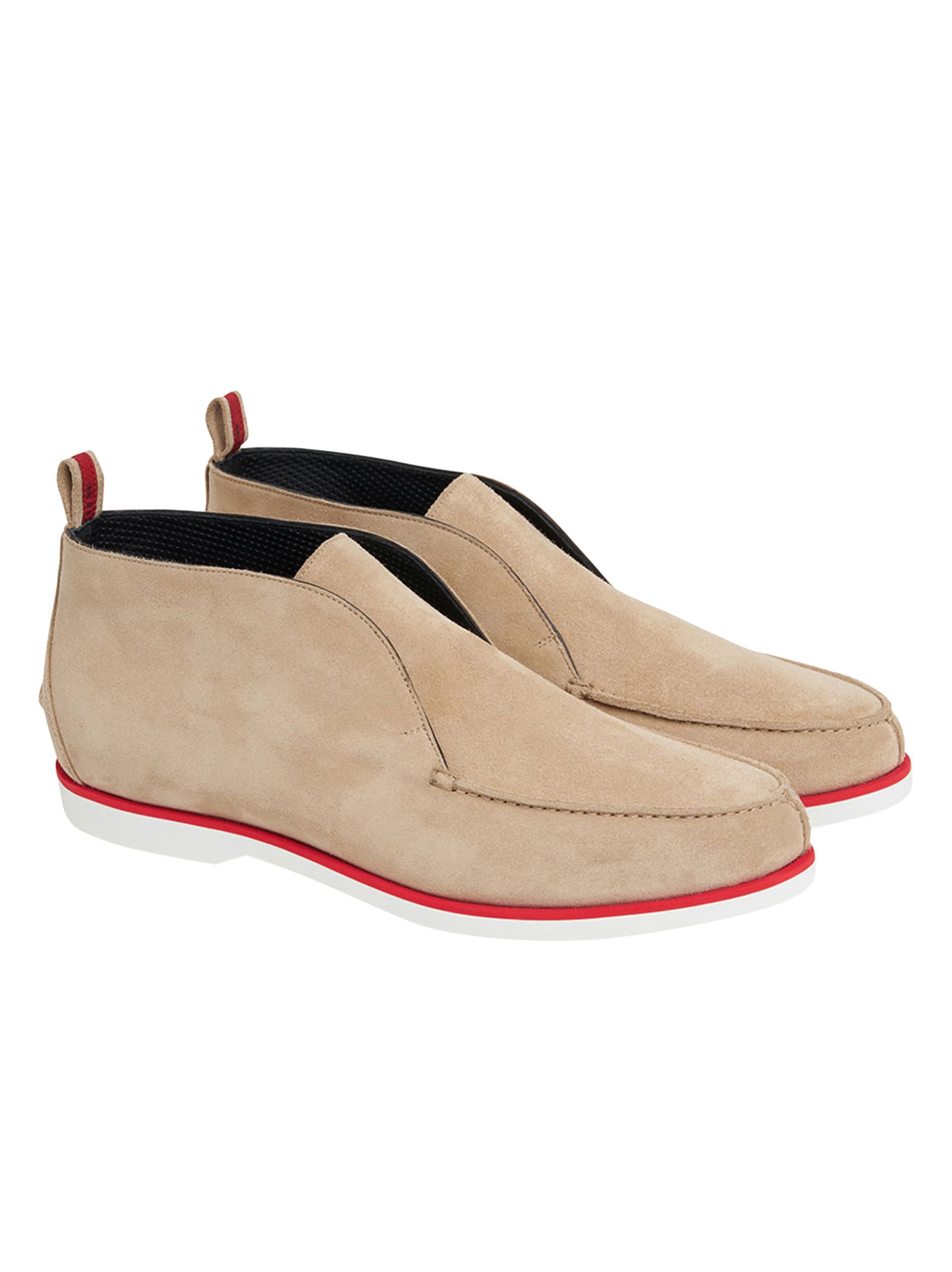 Shop Kiton Ankle Shoes Calfskin In Beige
