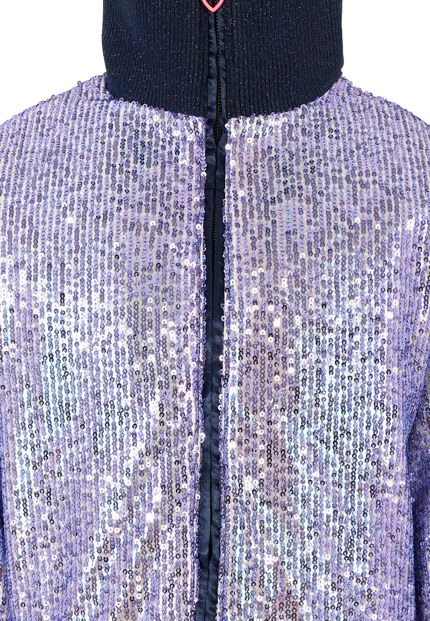 Billieblush Blue Jacket For Girl With Sequins In Blue