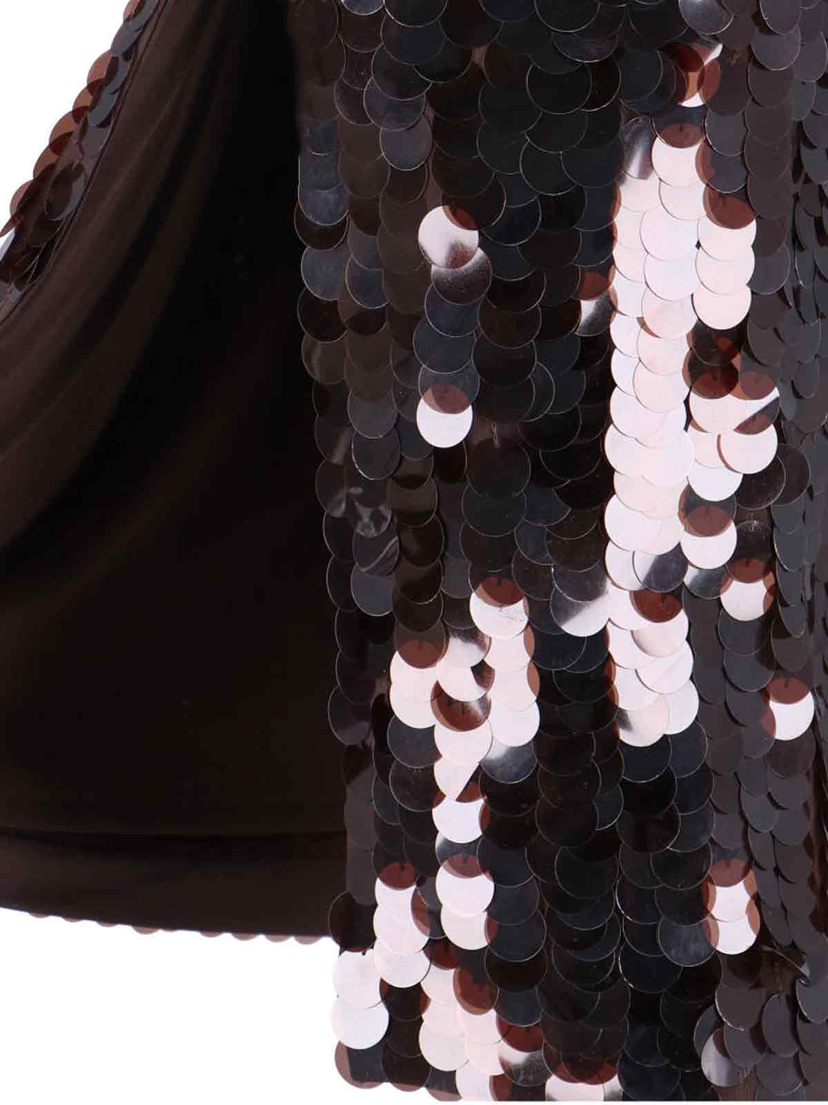 P.a.r.o.s.h Sequin Midi Skirt In Brown