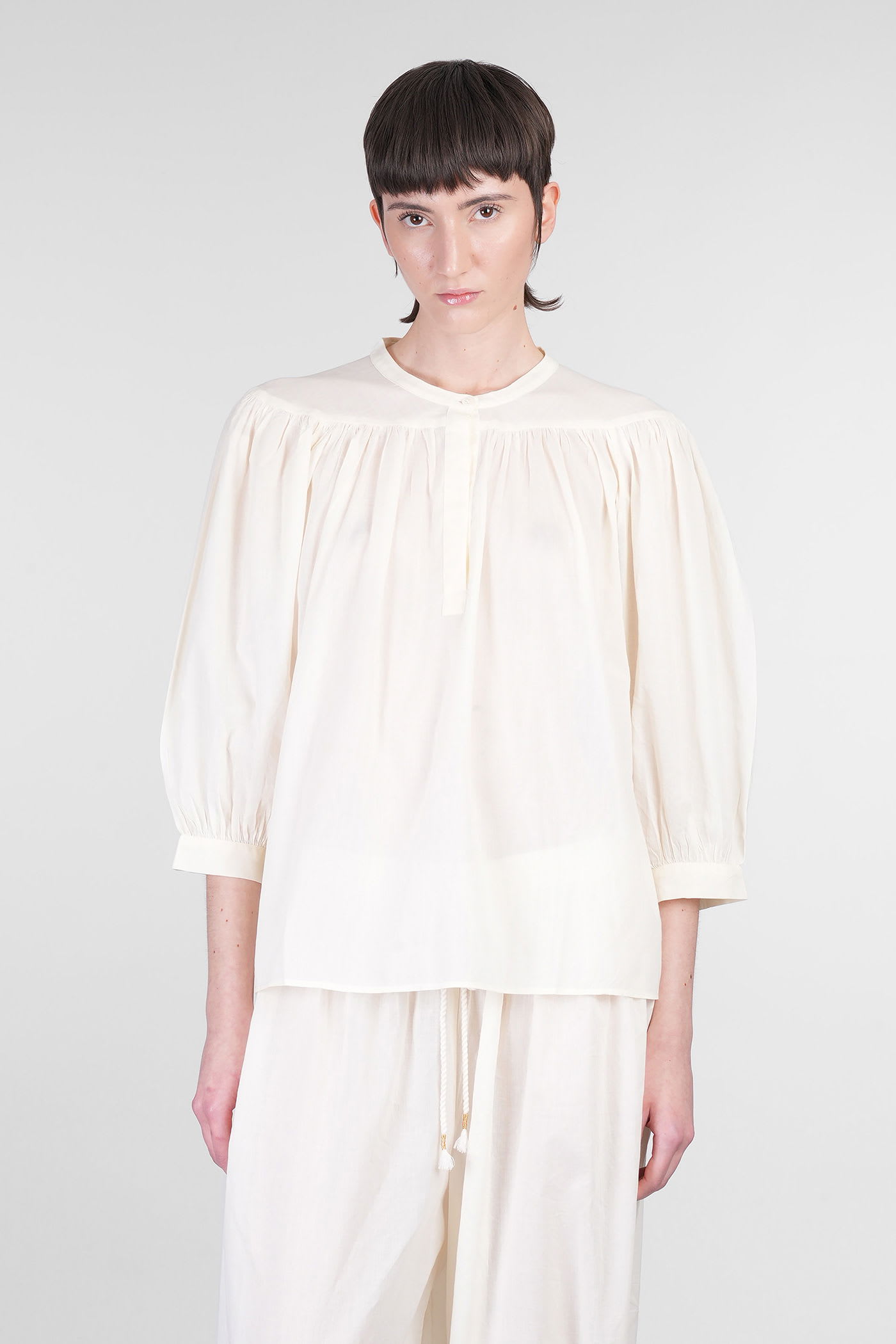 Mirabel Blouse In Beige Cotton