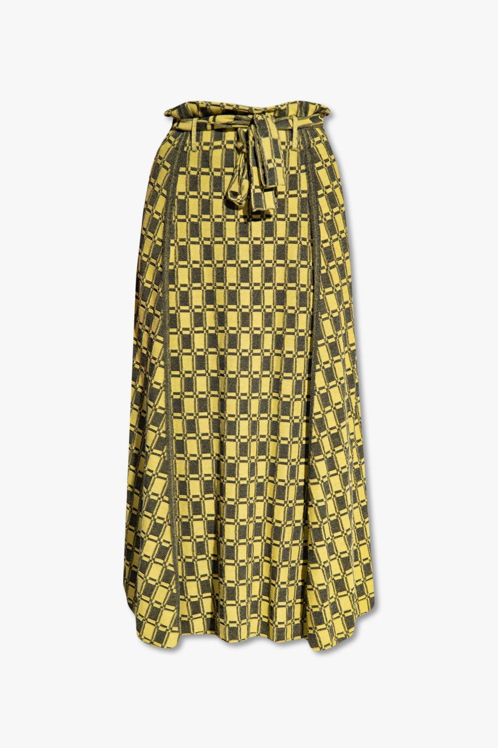 Kenzo Geometrical Pattern High Waist Maxi Skirt