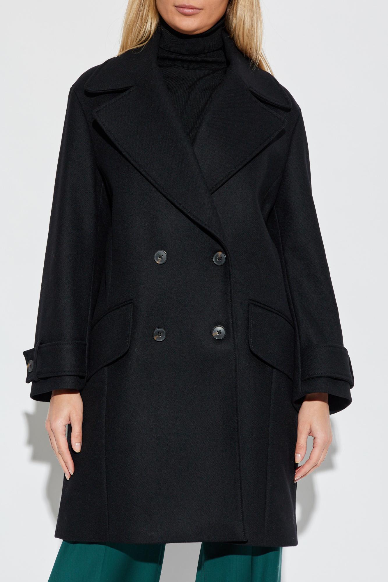 Paul Smith Double-breasted Coat In Black
