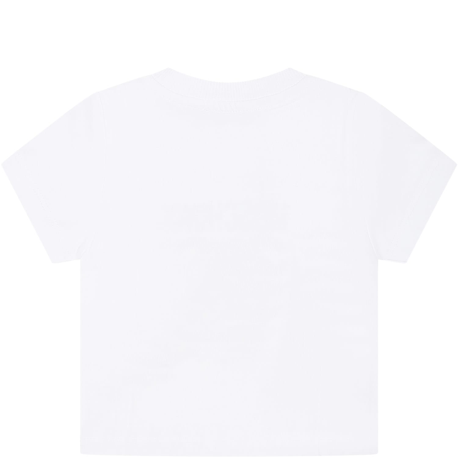 Shop Moschino White T-shirt For Baby Kids With Teddy Bear