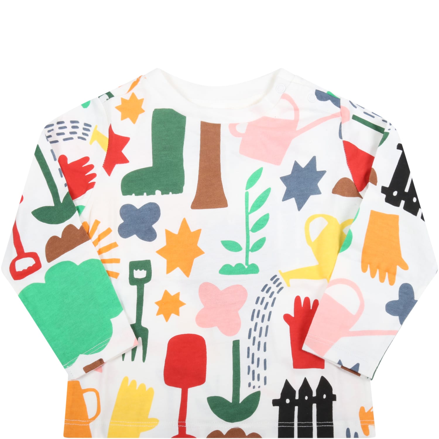 Stella McCartney Kids White T-shirt For Baby Kids With Colorful Prints