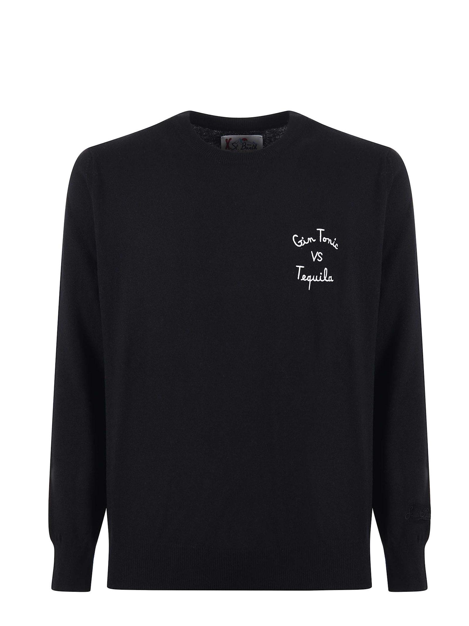 Shop Mc2 Saint Barth Sweater In Wool And Cashmere Blend In Black