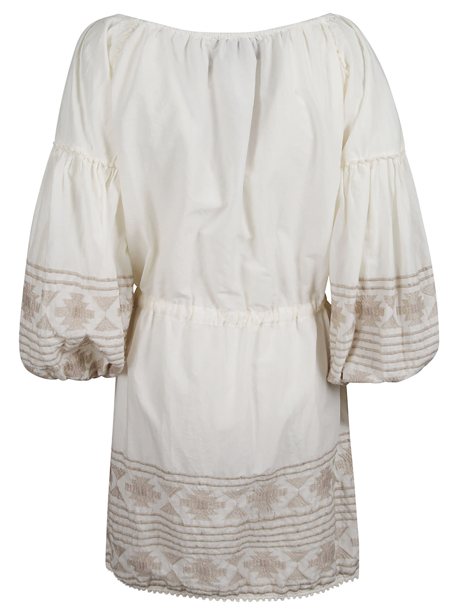 Shop Bazar Deluxe Ruffle Mid-length Dress In Cream