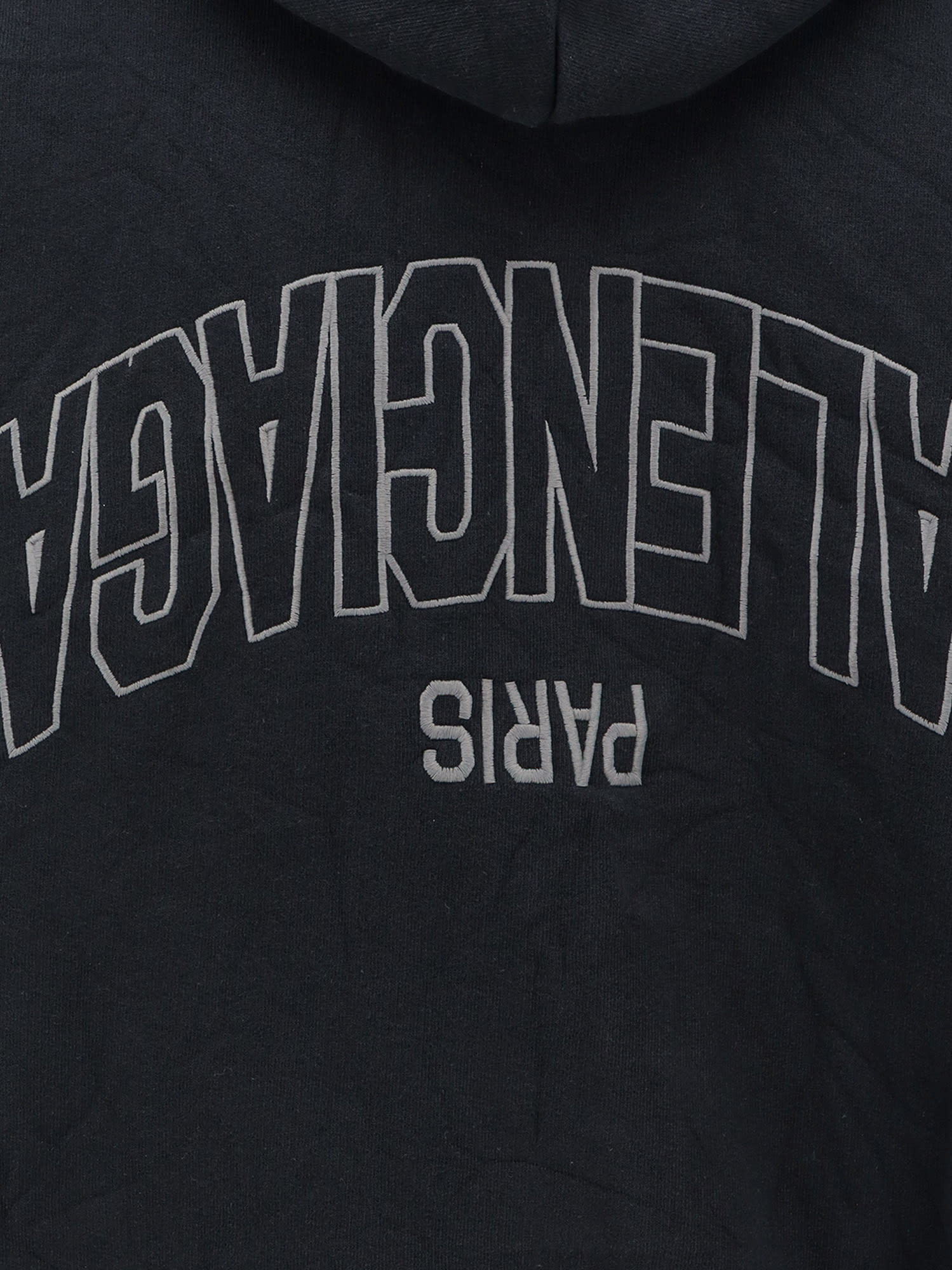 Balenciaga Flipped Uni Zip Sweatshirt In Blue