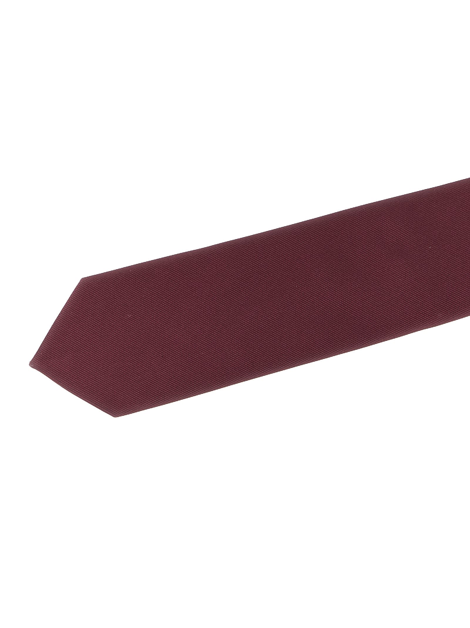Pal Zileri Slim Textured Silk Tie With Keeper Loop In Burgundy