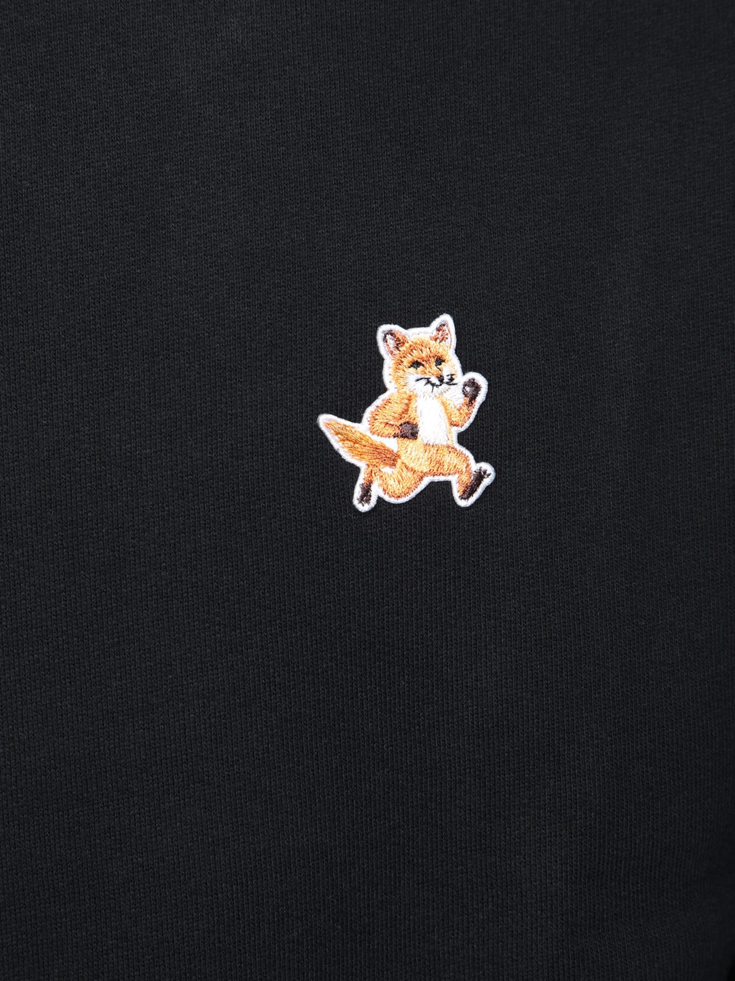 Shop Maison Kitsuné Speedy Fox Patch Black Sweatshirt