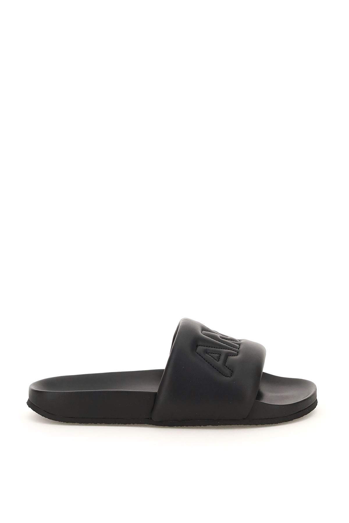 AMBUSH Leather Slides With Quilted Logo