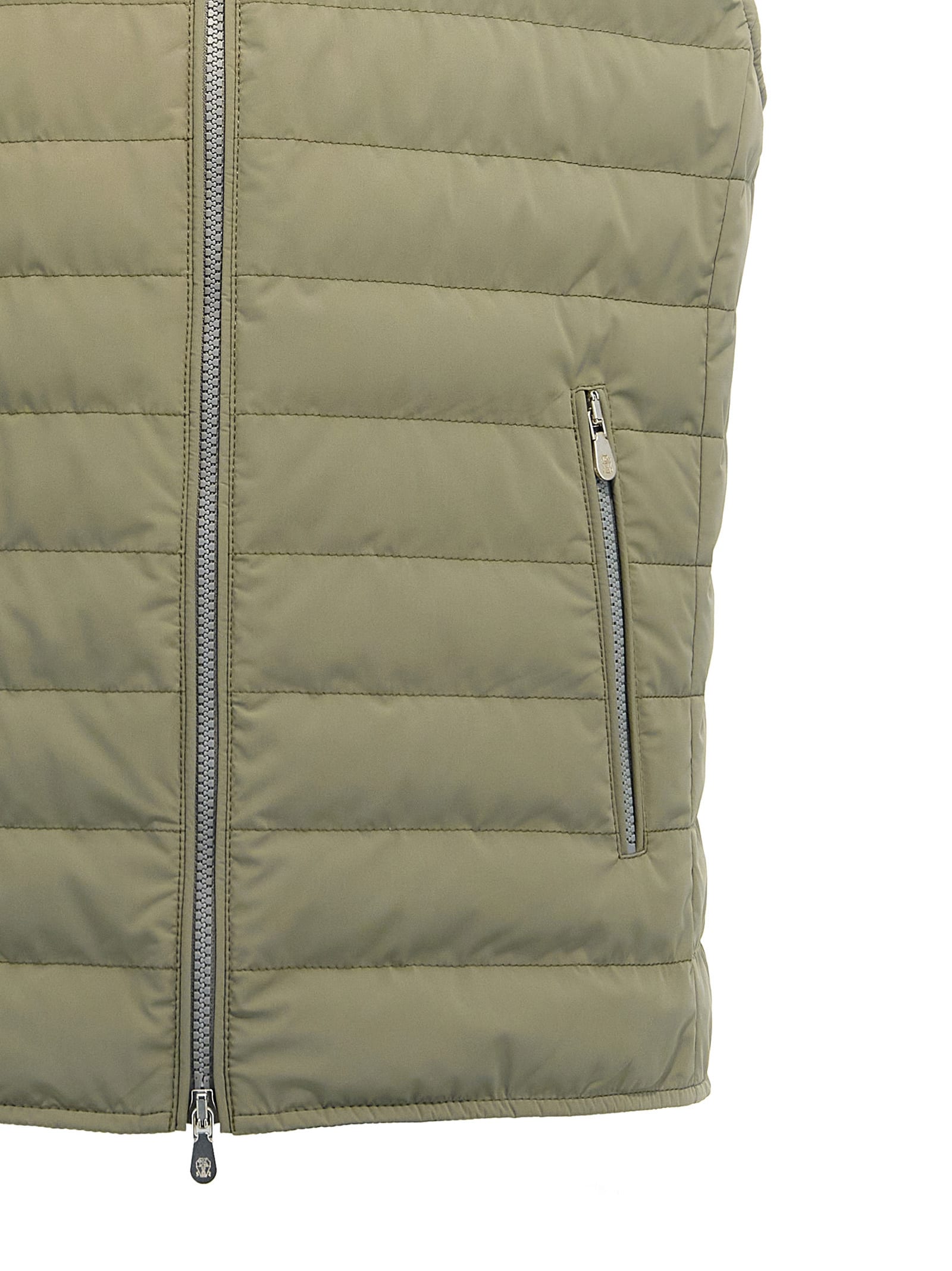 Shop Brunello Cucinelli Padded Vest In Green