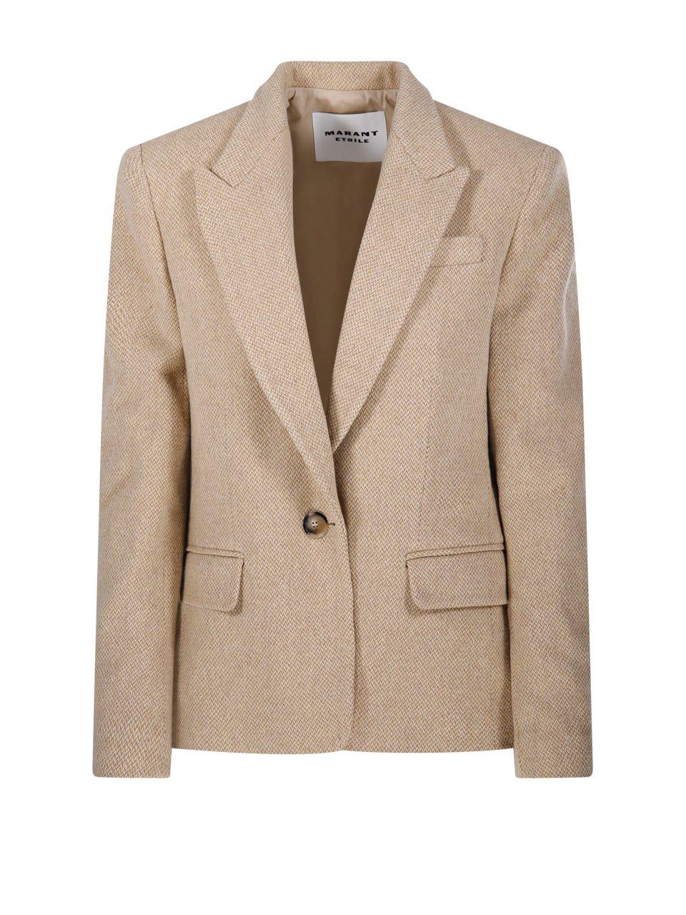 Shop Marant Etoile Louison Single-breasted Blazer In Ecrù