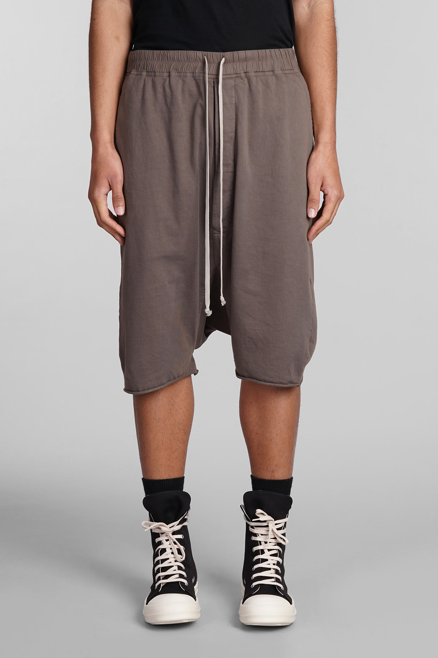 Shop Drkshdw Drawstring Pods Shorts In Grey Cotton