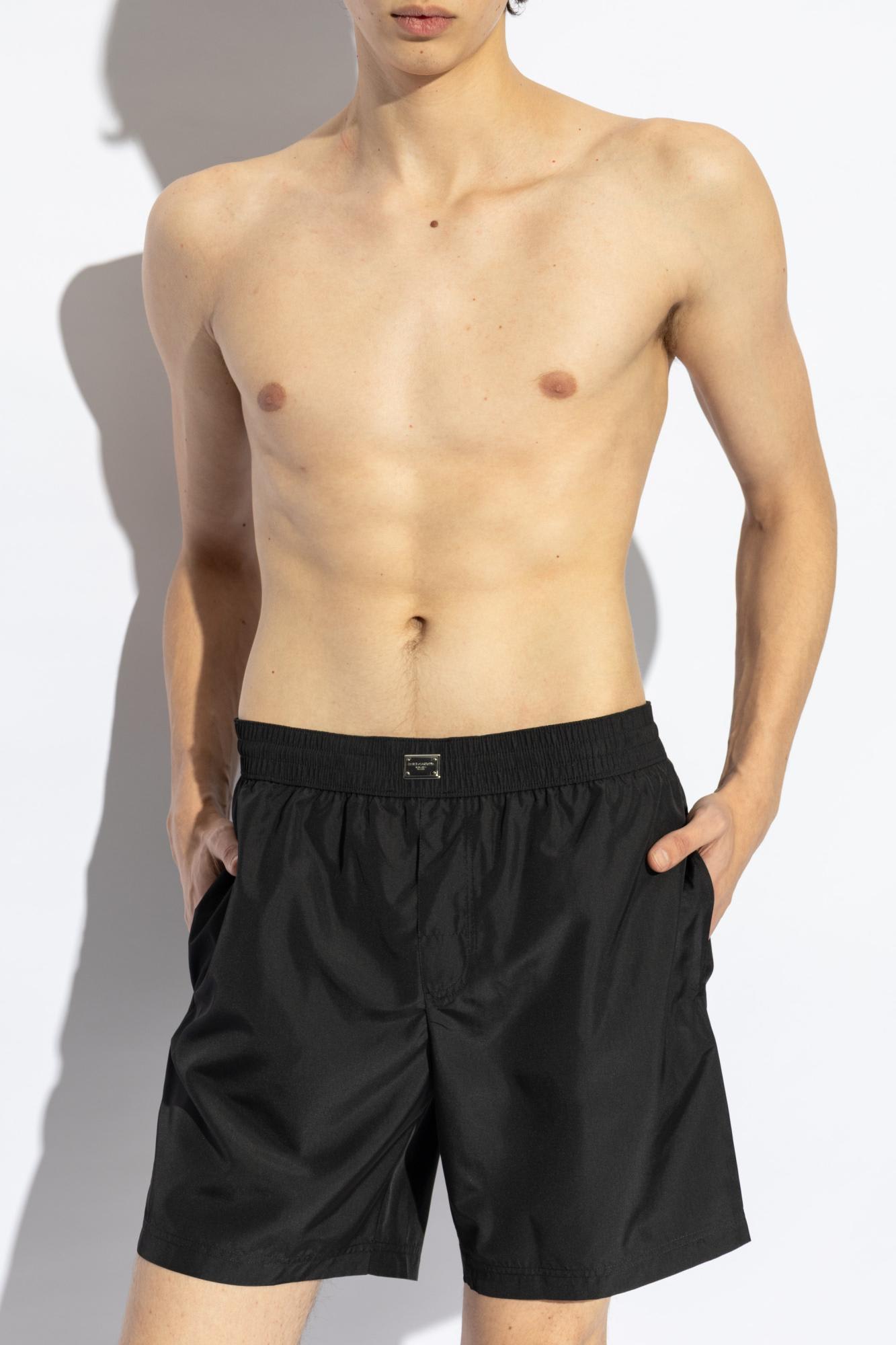 Dolce & Gabbana Swim Trunks In Lightweight Nylon Trousers Black In Black