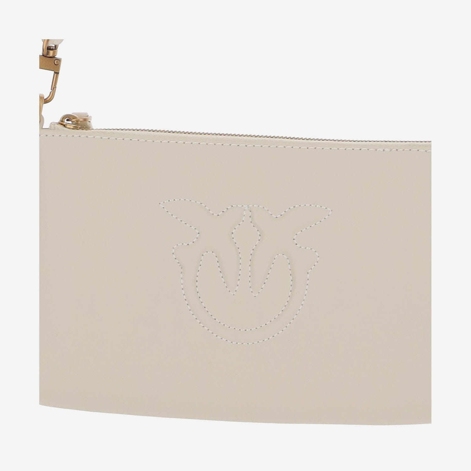 Shop Pinko Flat Leather Shoulder Bag