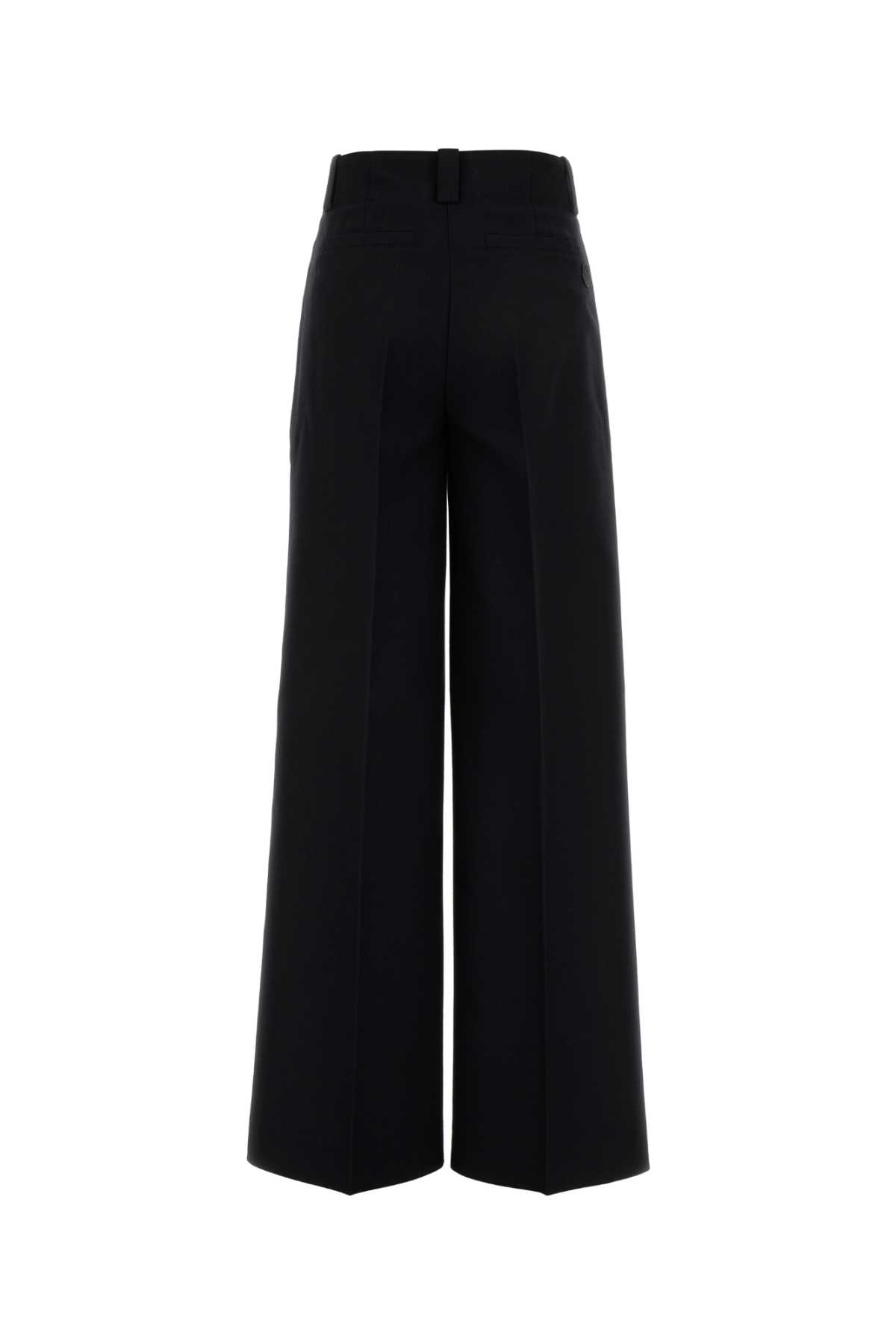 Moncler Wide-leg High Waist Palazzo Pant With Button Detailing In Black