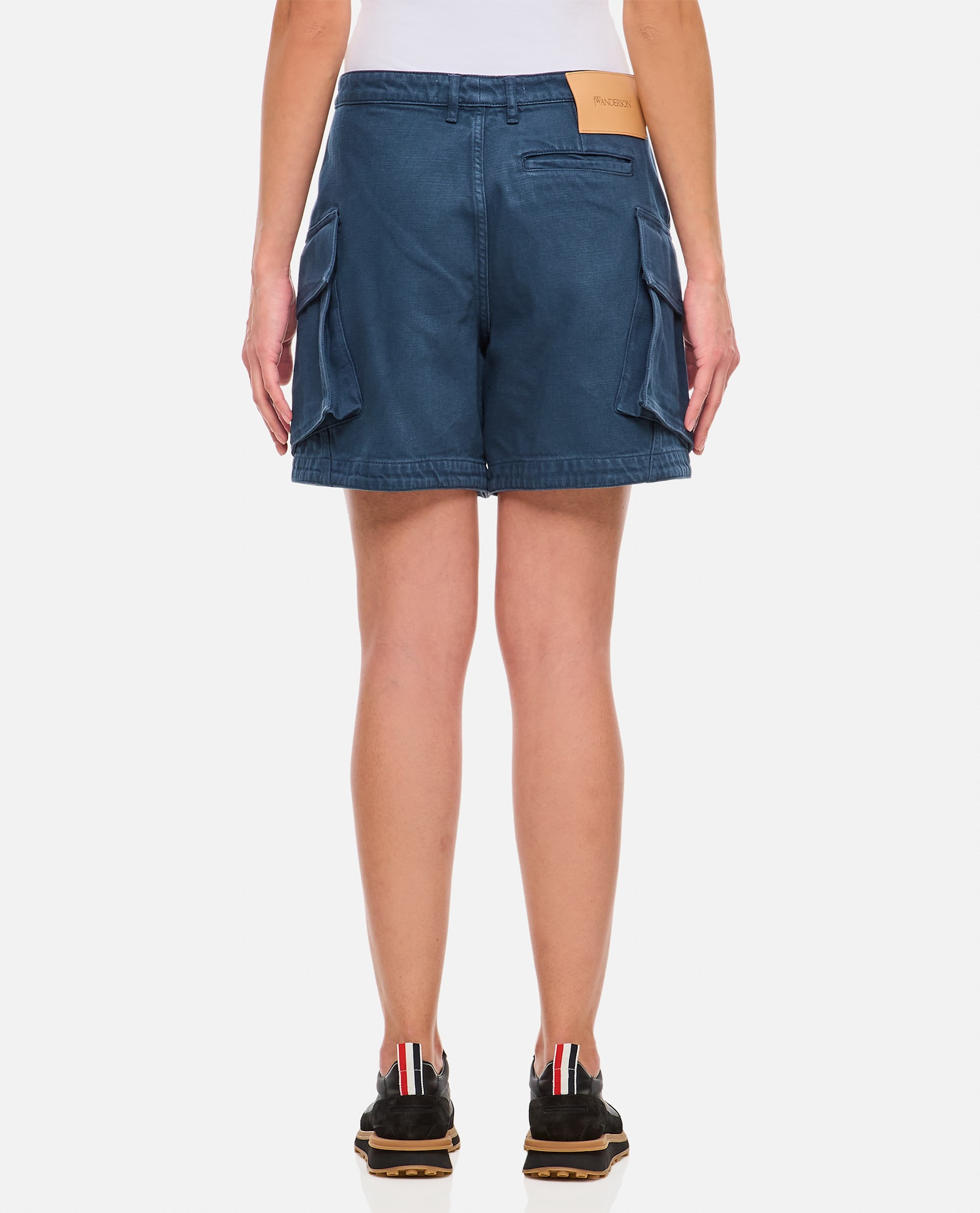 Jw Anderson J.w. Anderson High Waist Cargo Shorts In Blue