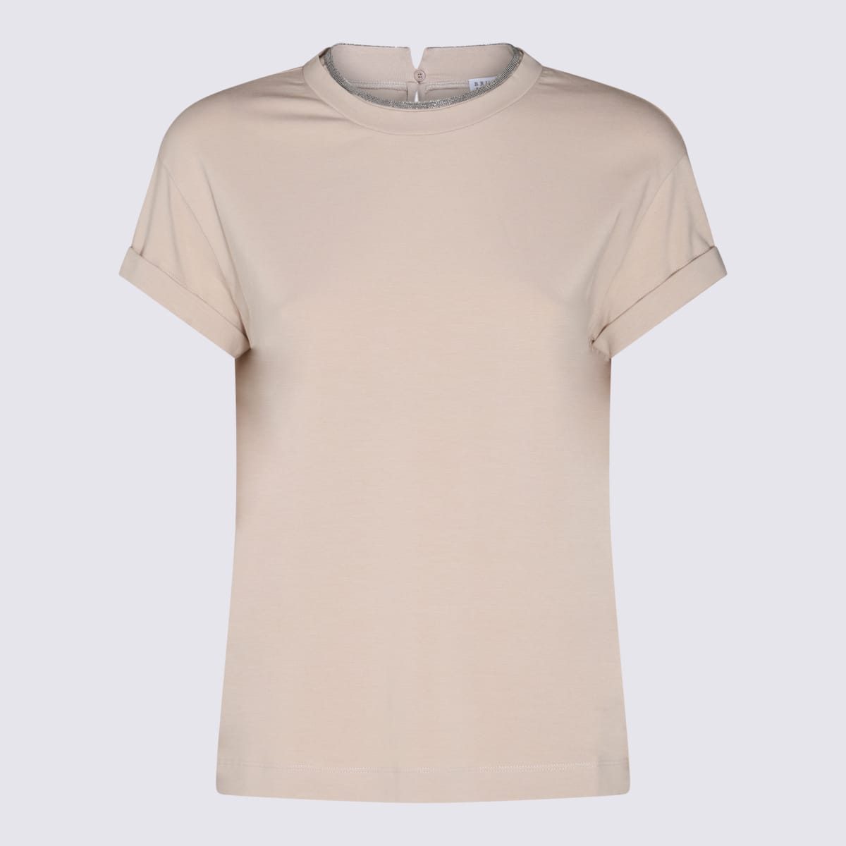 Shop Brunello Cucinelli Beige Cotton T-shirt