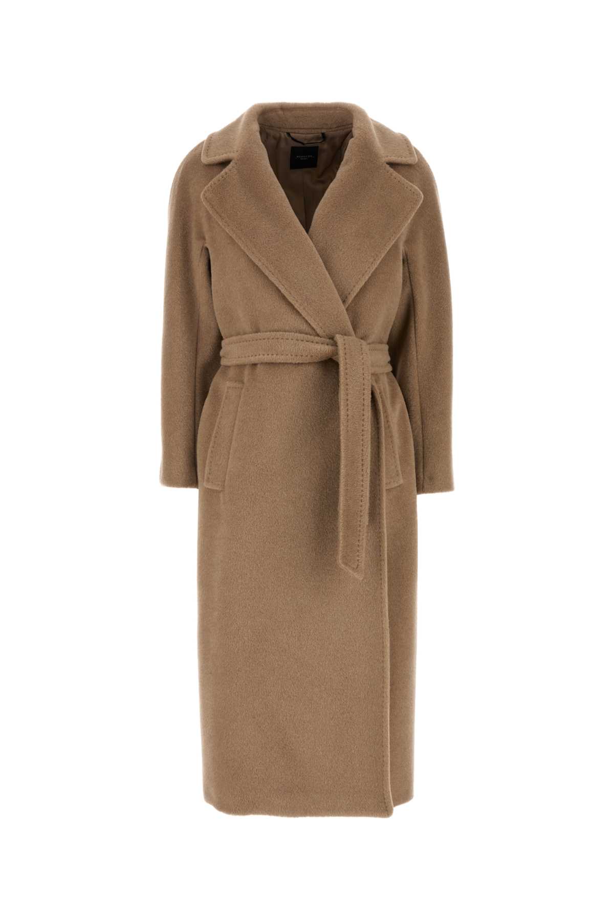 Shop Weekend Max Mara Cappuccino Wool Blend Tempera Coat In Cammello