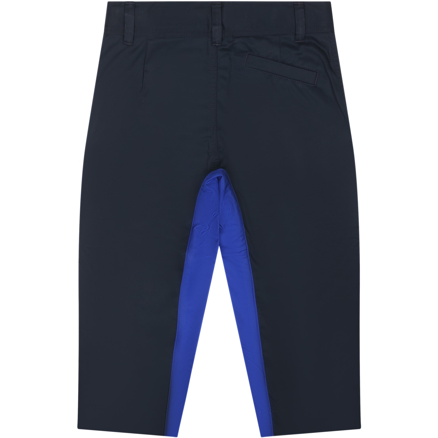 Shop Burberry Blue Trousers For Baby Boy With Embroidery