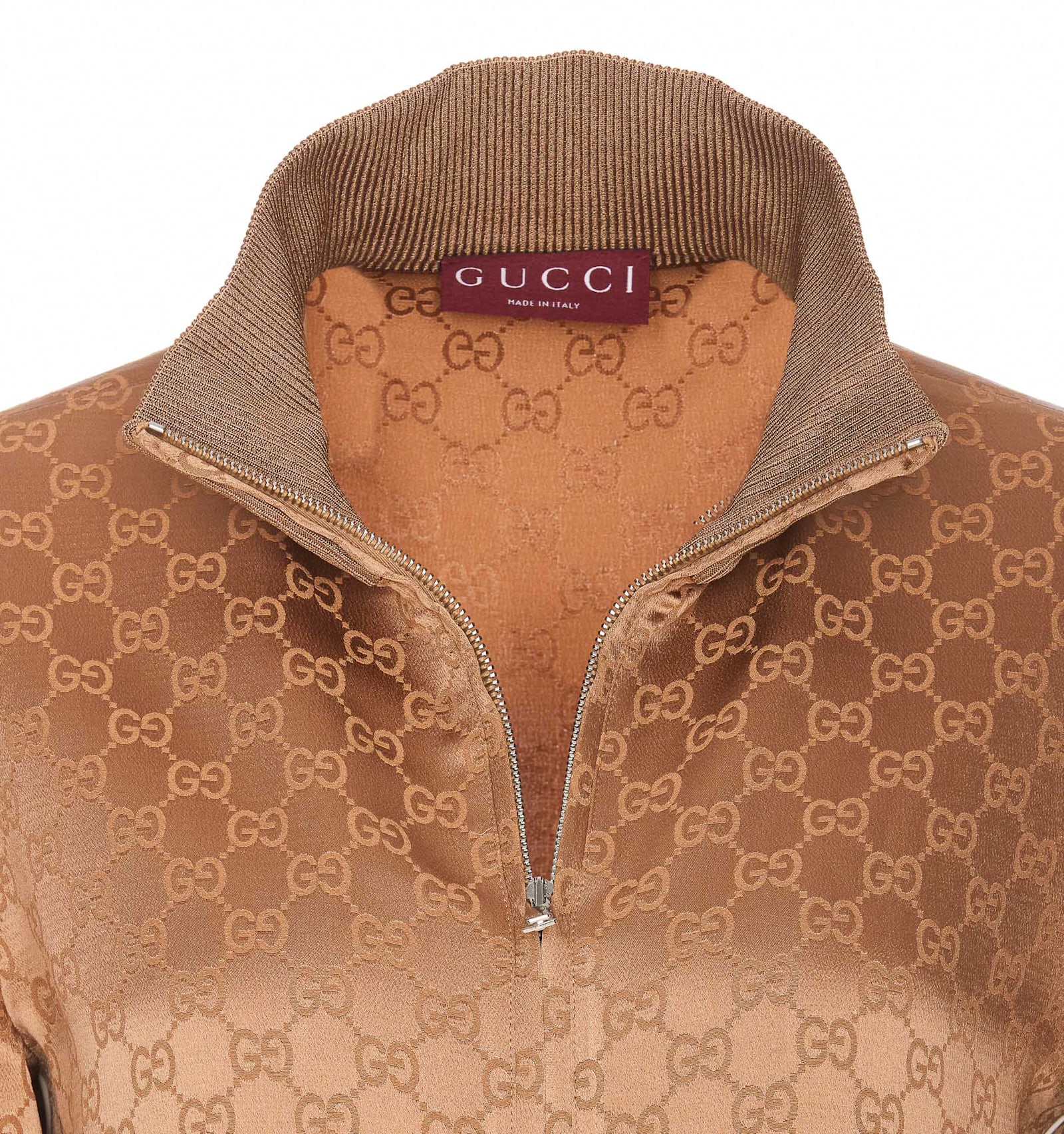 GUCCI GG LOGO ZIP SWEATSHIRT 