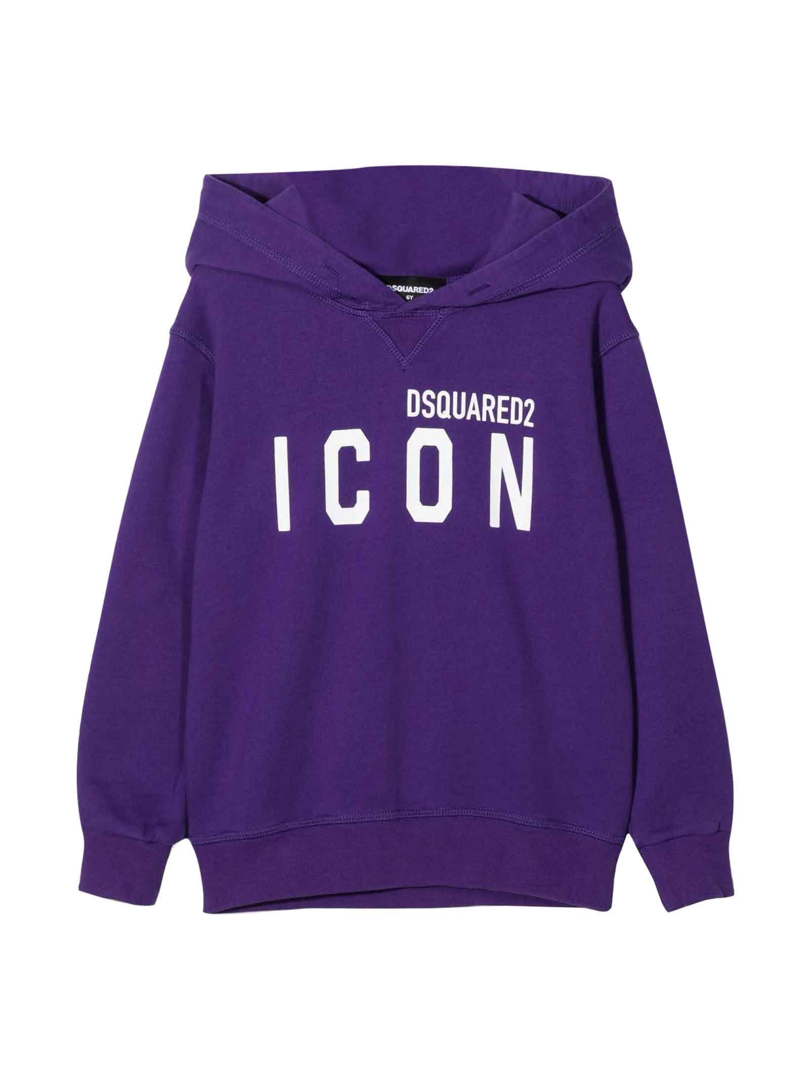 Dsquared2 Kids' Sweatshirt With Print In Violet