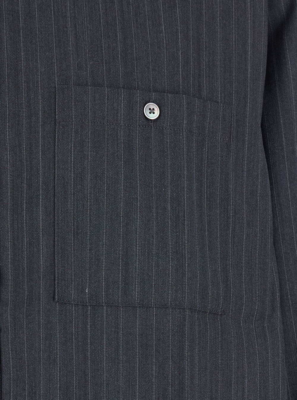 Tonywack Grey Pinstriped Shirt With Pointed Collar In Wool Blend Man In Blue