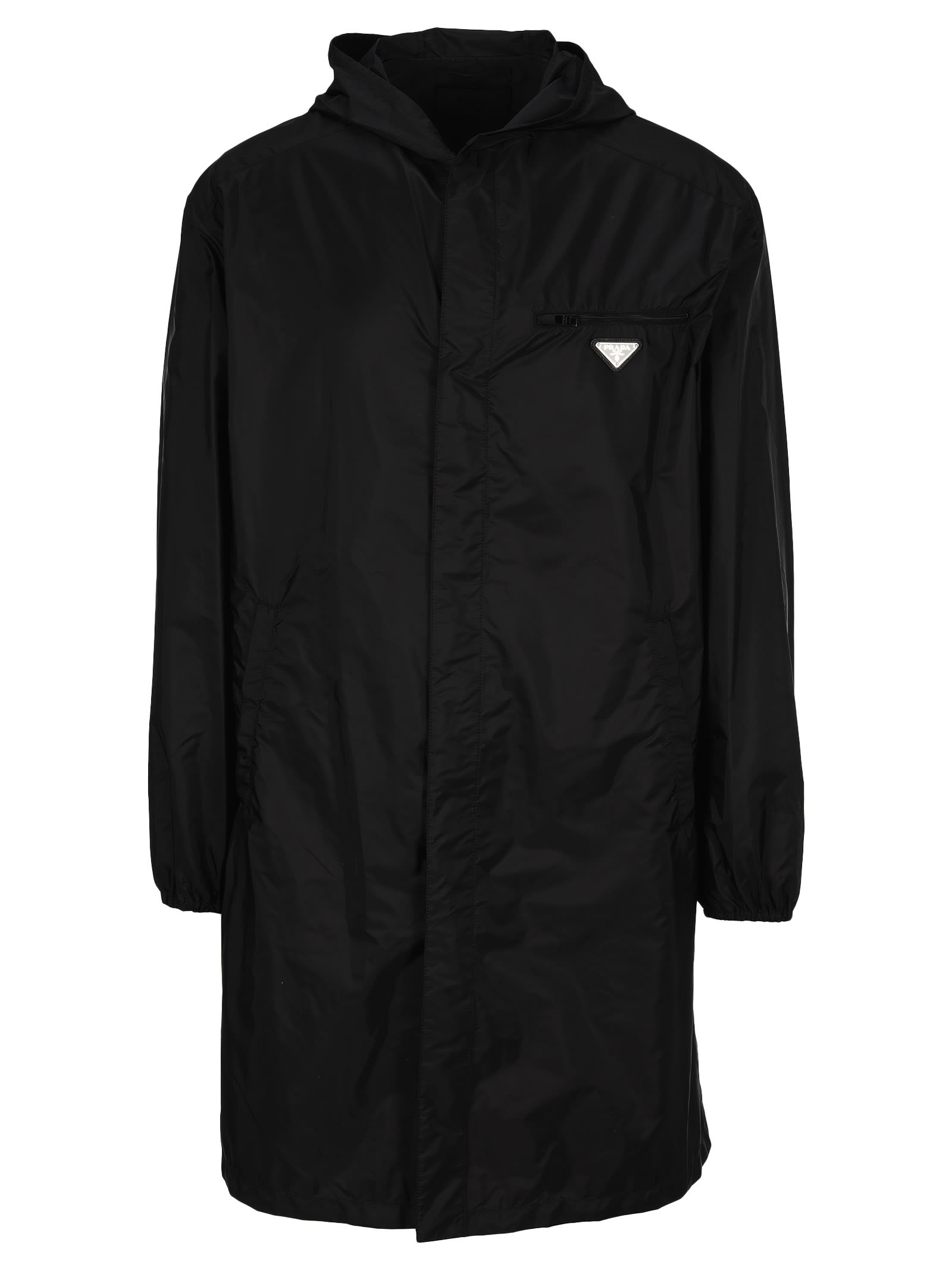 Prada Nylon Raincoat In Black