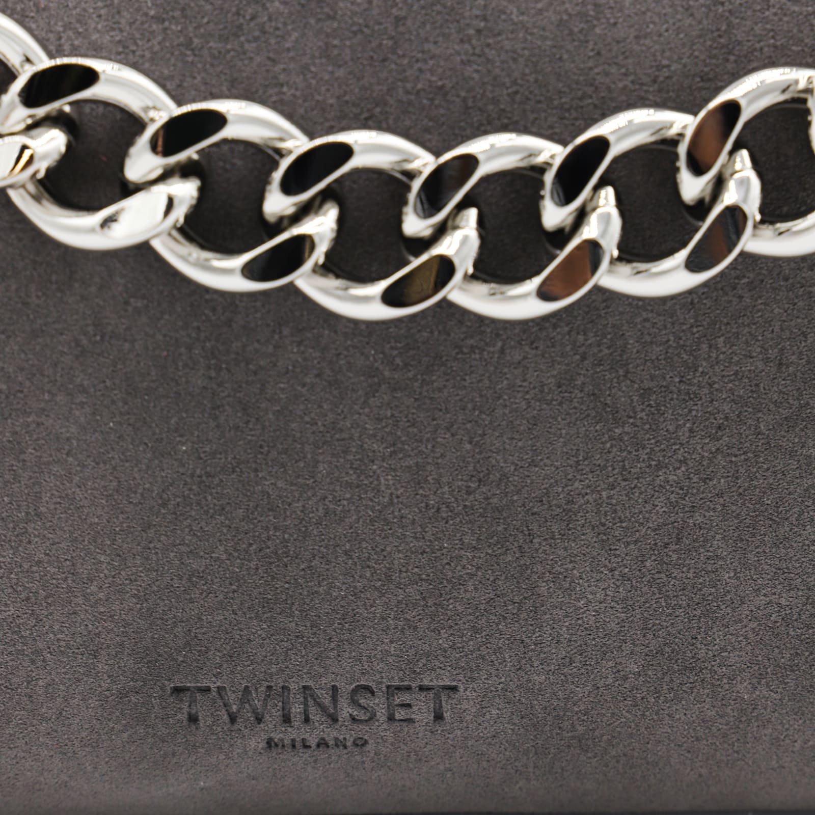 Twinset Twin-set Grey Melange Polyester Cotton Bags In Gray