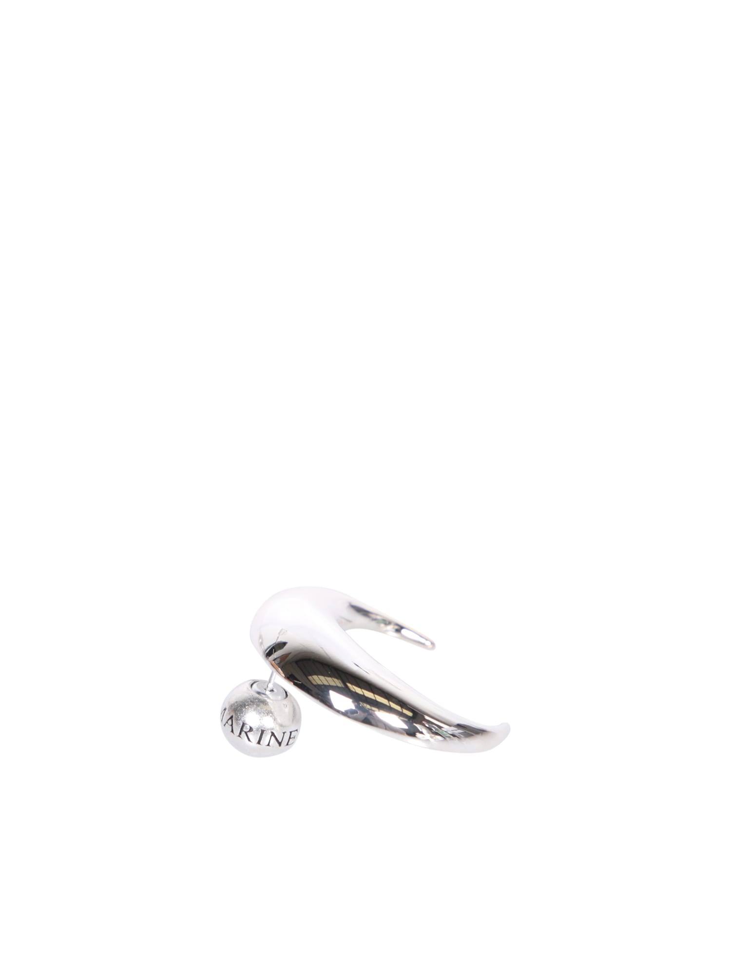 Shop Marine Serre Silver Moon Single Earring In Metallic