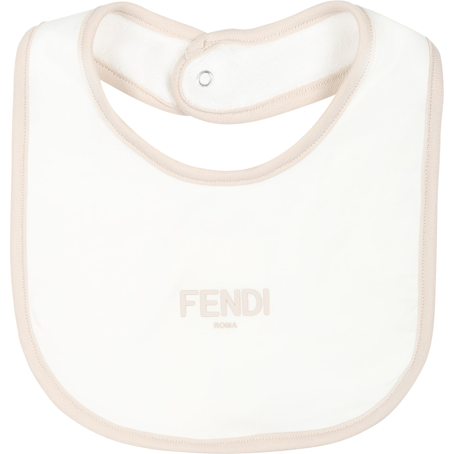 Fendi Beige Babygrow Set For Babykids With Emblem In Beige