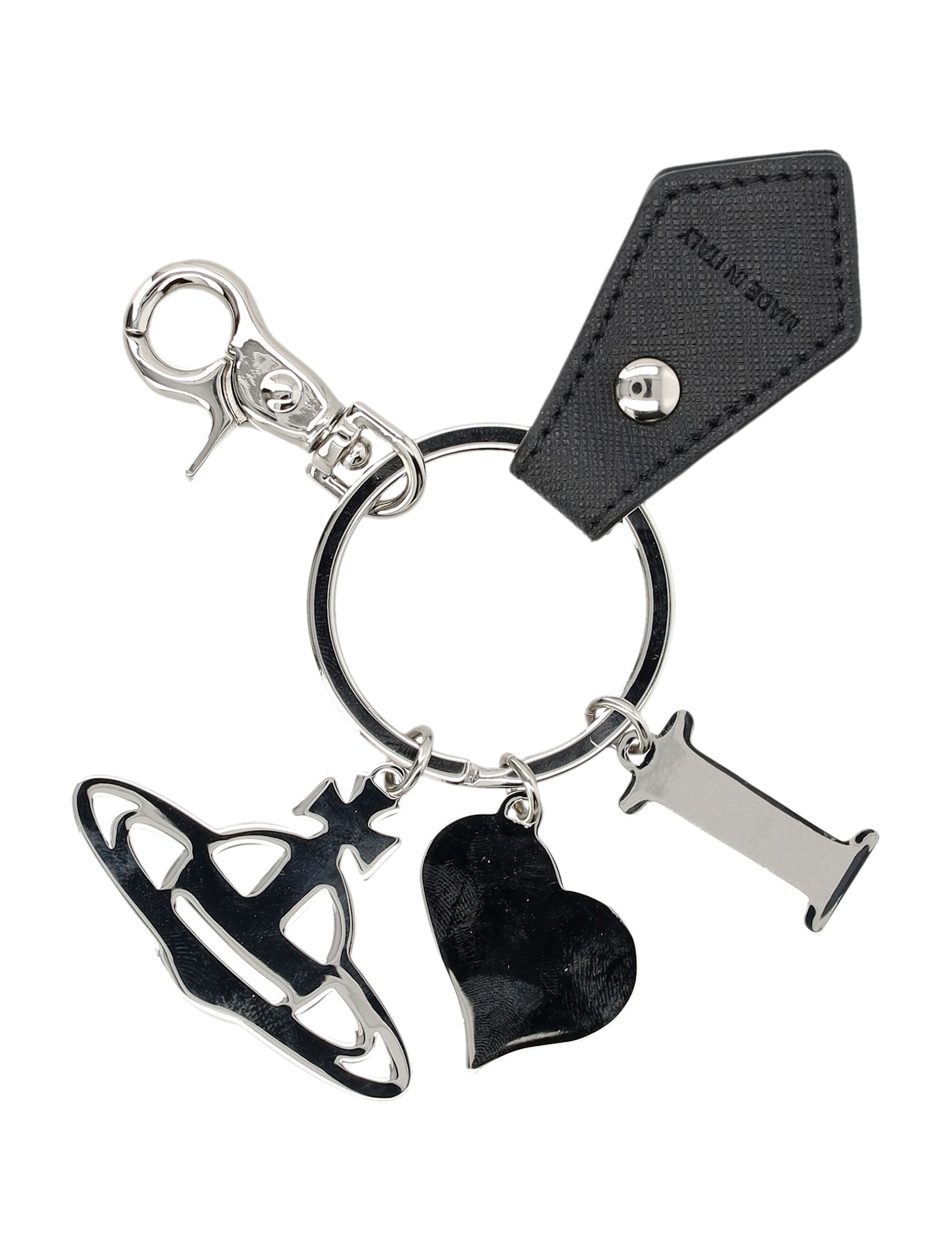 Shop Vivienne Westwood I Love Orb Keyring In Black