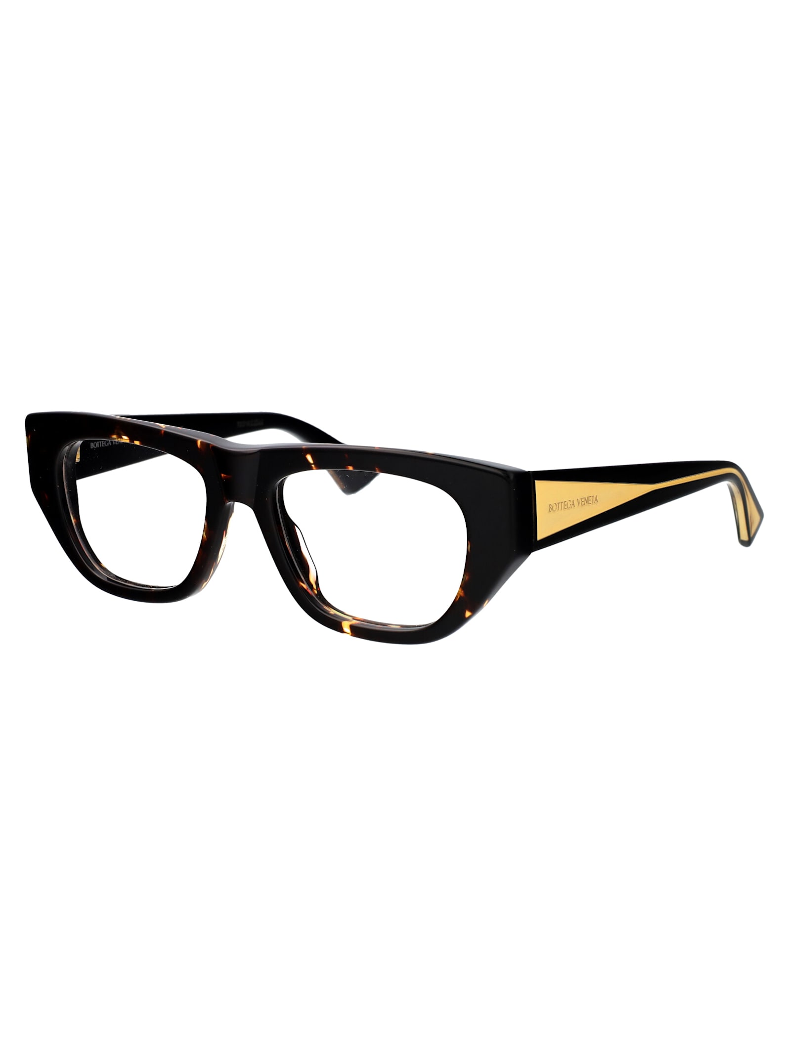 Shop Bottega Veneta Bv1279o Glasses In 002 Havana Crystal Transparent