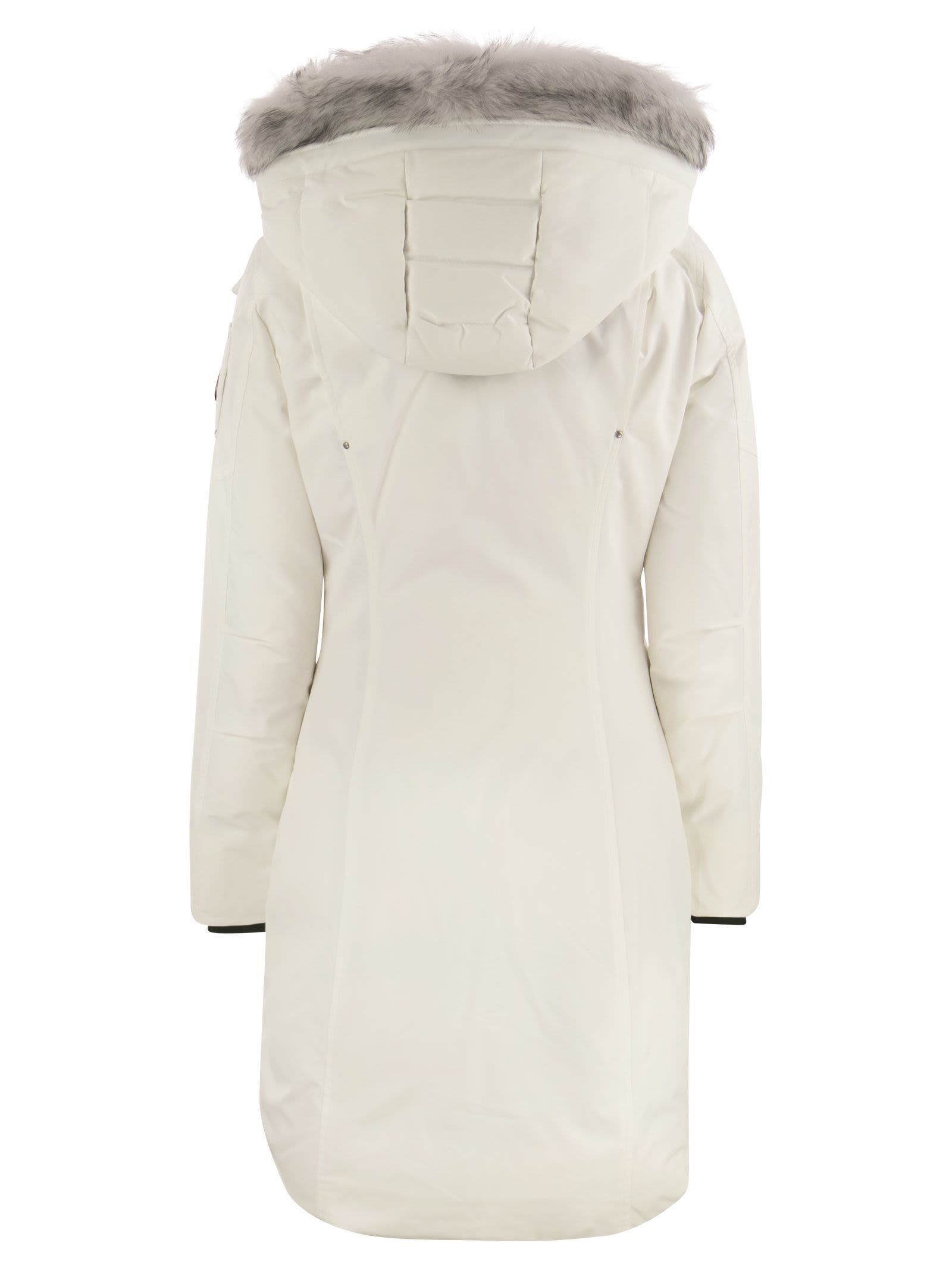 Shop Moose Knuckles Cloud - Shearling Parka In White