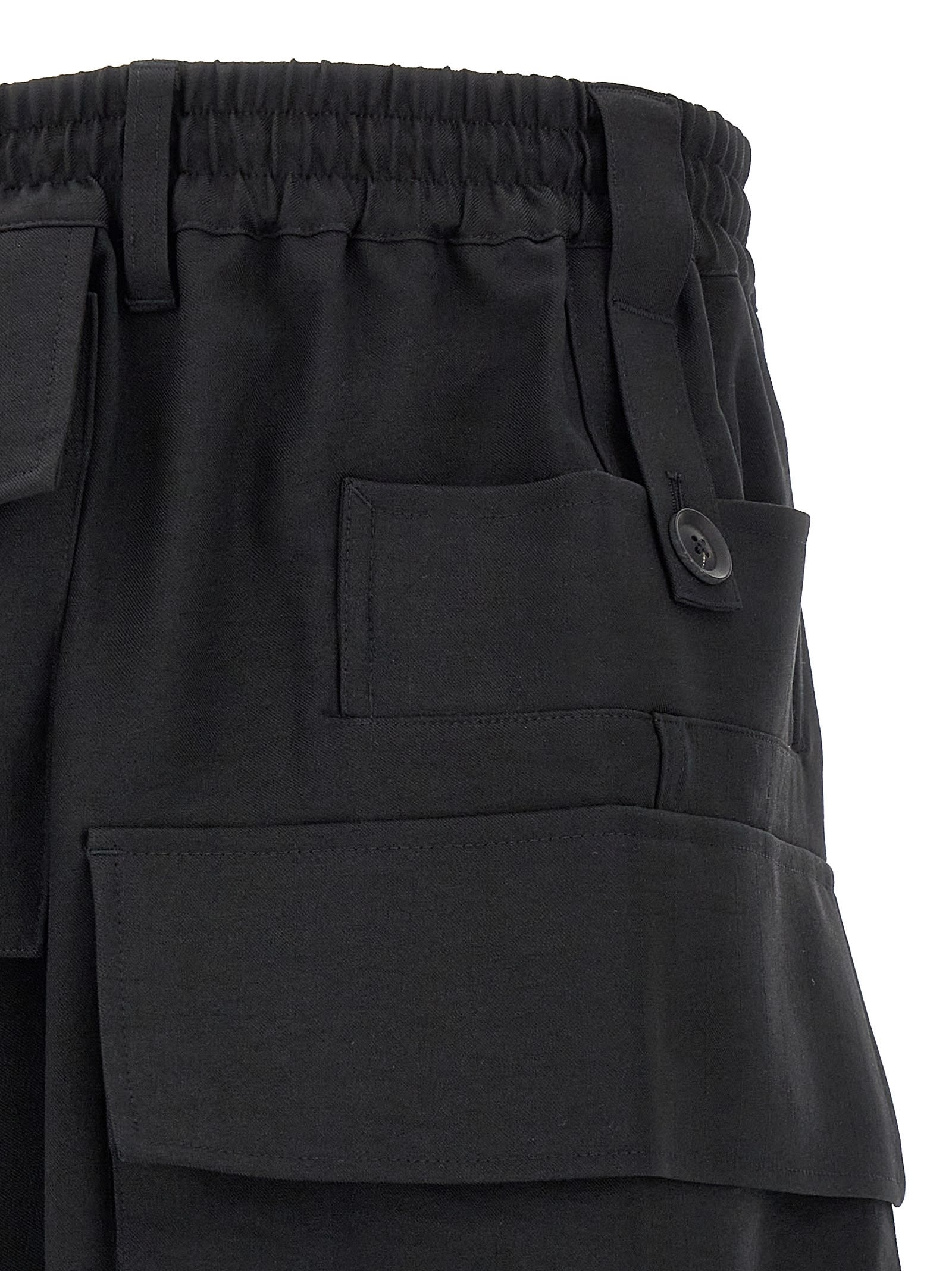 Y-3 Cargo Pants With Button Detail And Pockets In Black