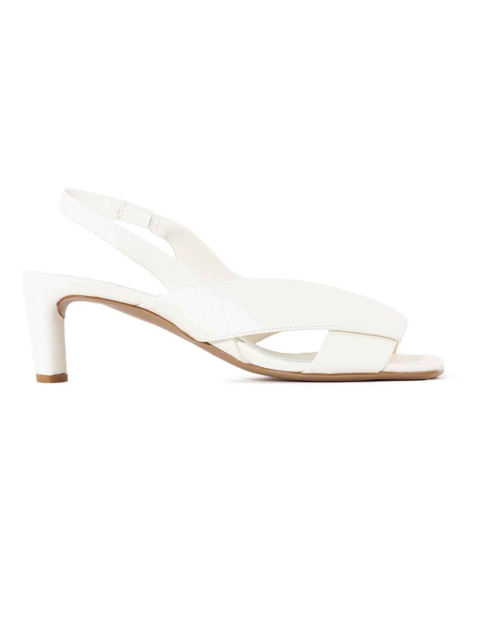 White Calf Leather Sandals