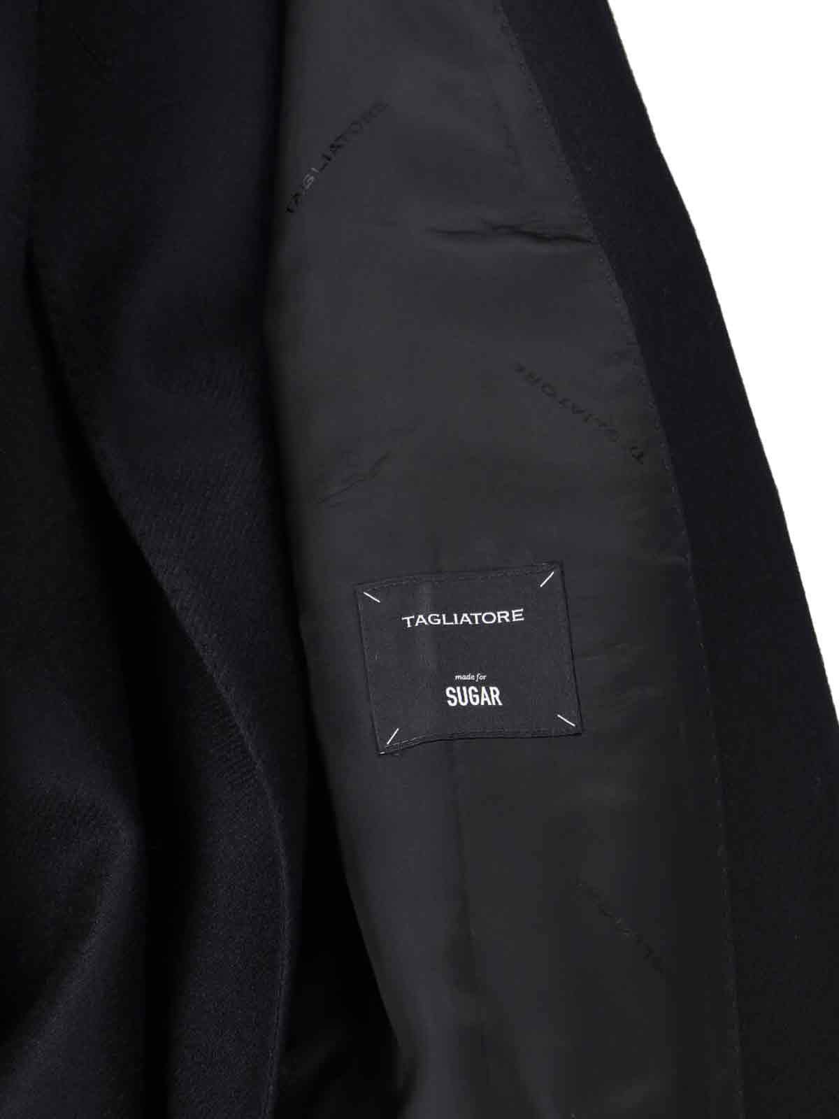 Tagliatore Double-breasted Blazer Gold-tone Buttons In Black