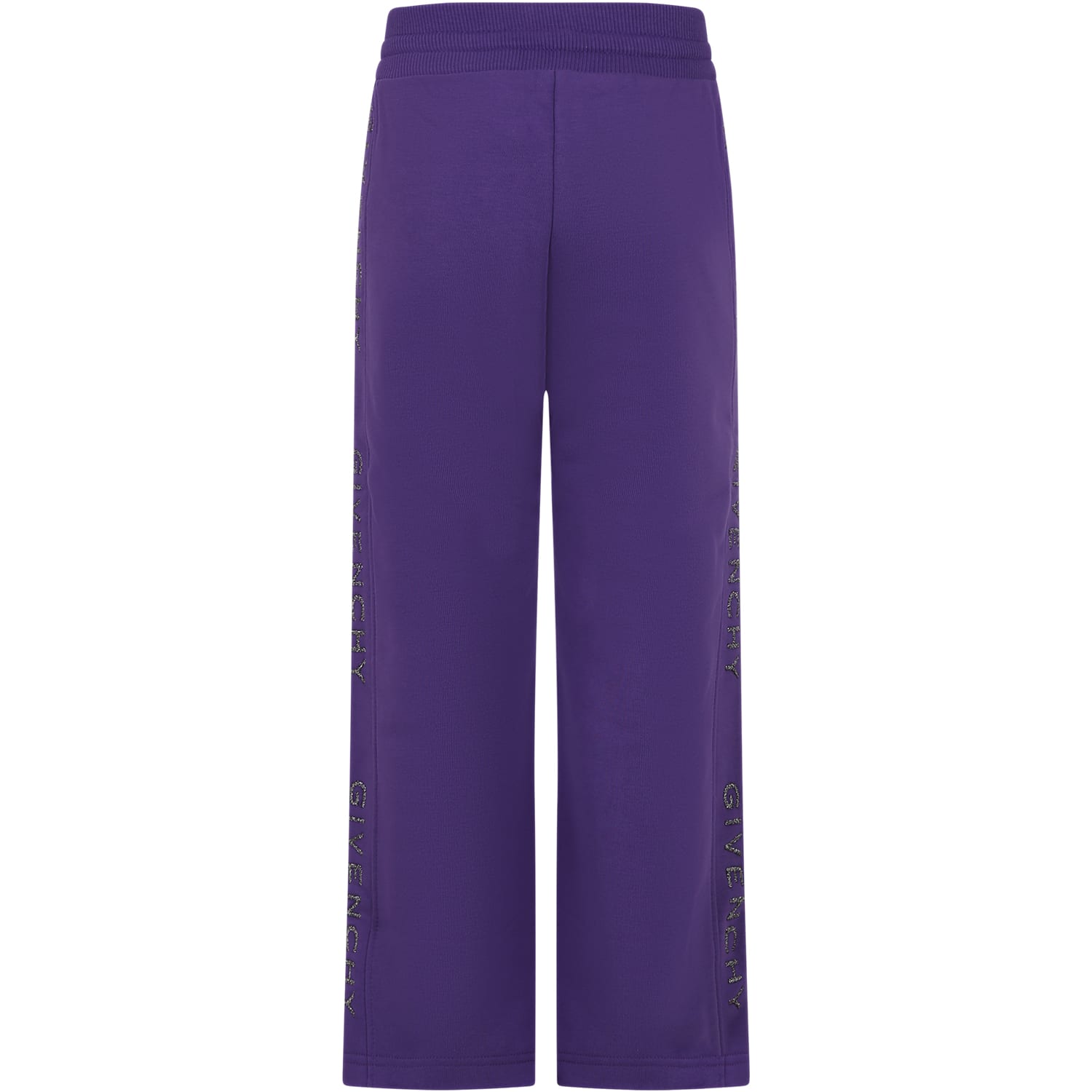 Shop Givenchy Purple Trousers For Girl With Logo In C Violetto