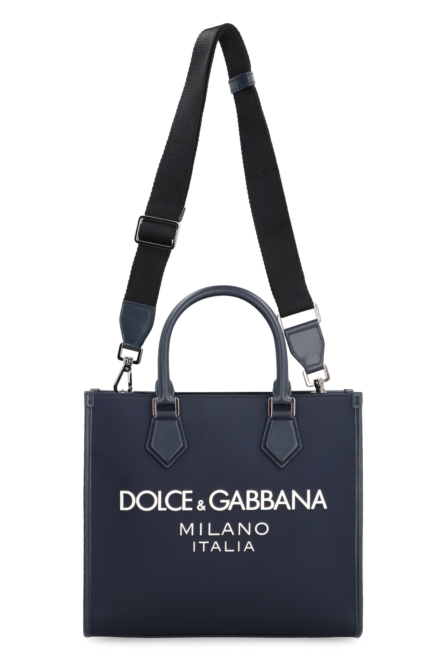 Shop Dolce & Gabbana Nylon Tote In Blue